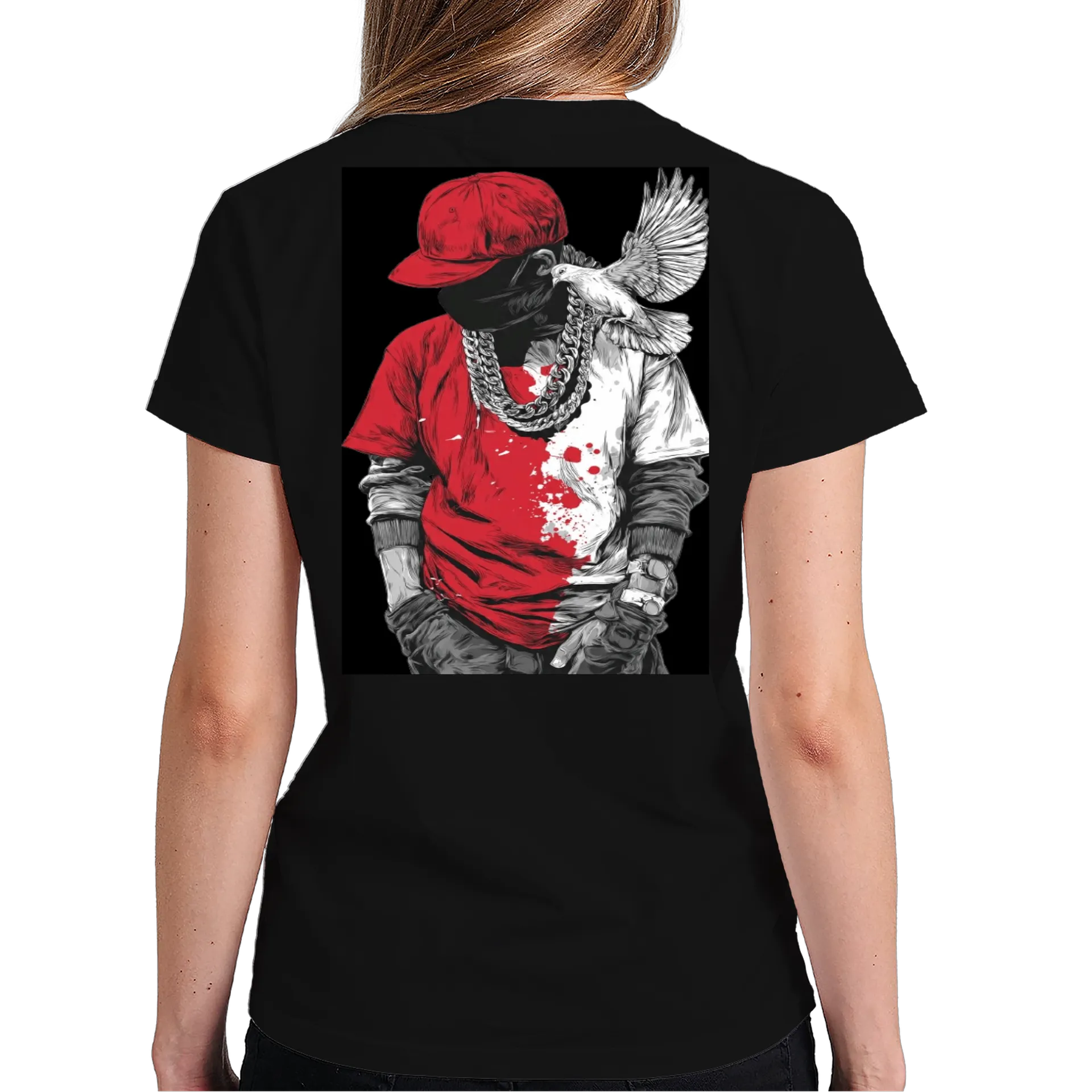 Camiseta Anjo Madrugada Estampa Grafite 100% Algodão - Imagem 6
