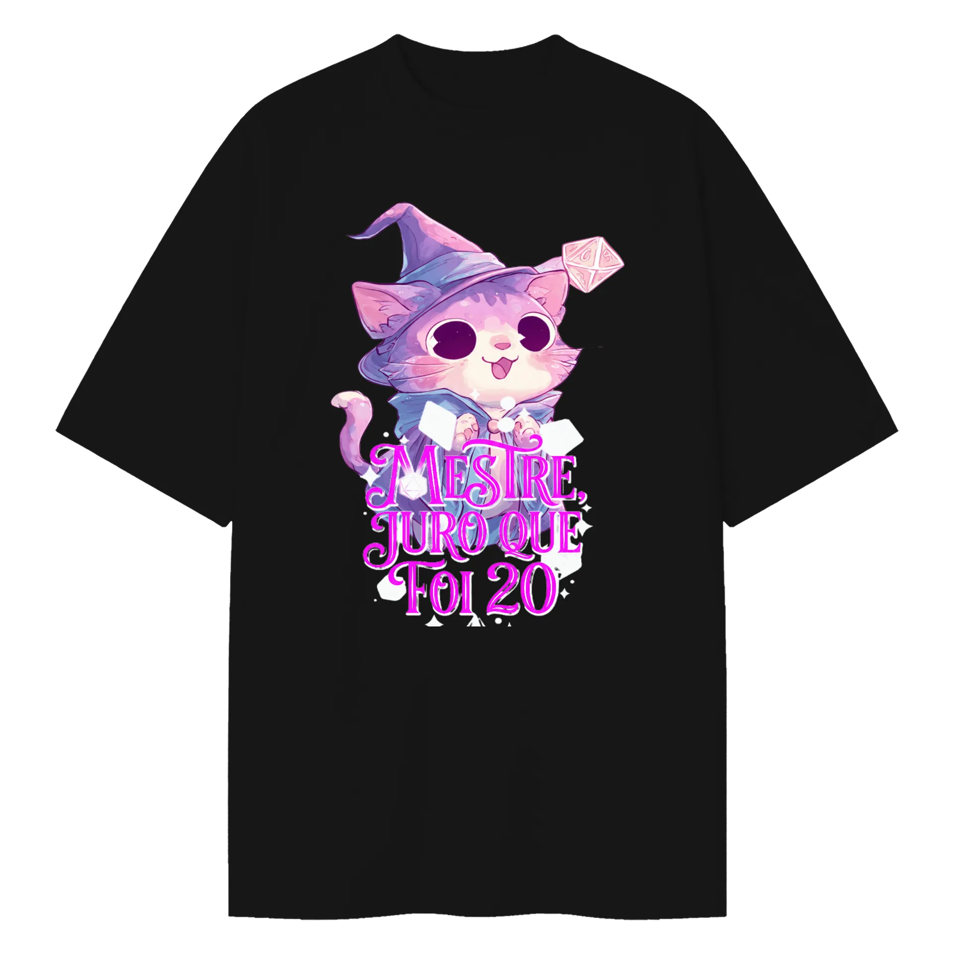 Camiseta Oversized Gato Mágico 100% Algodão de Jerry