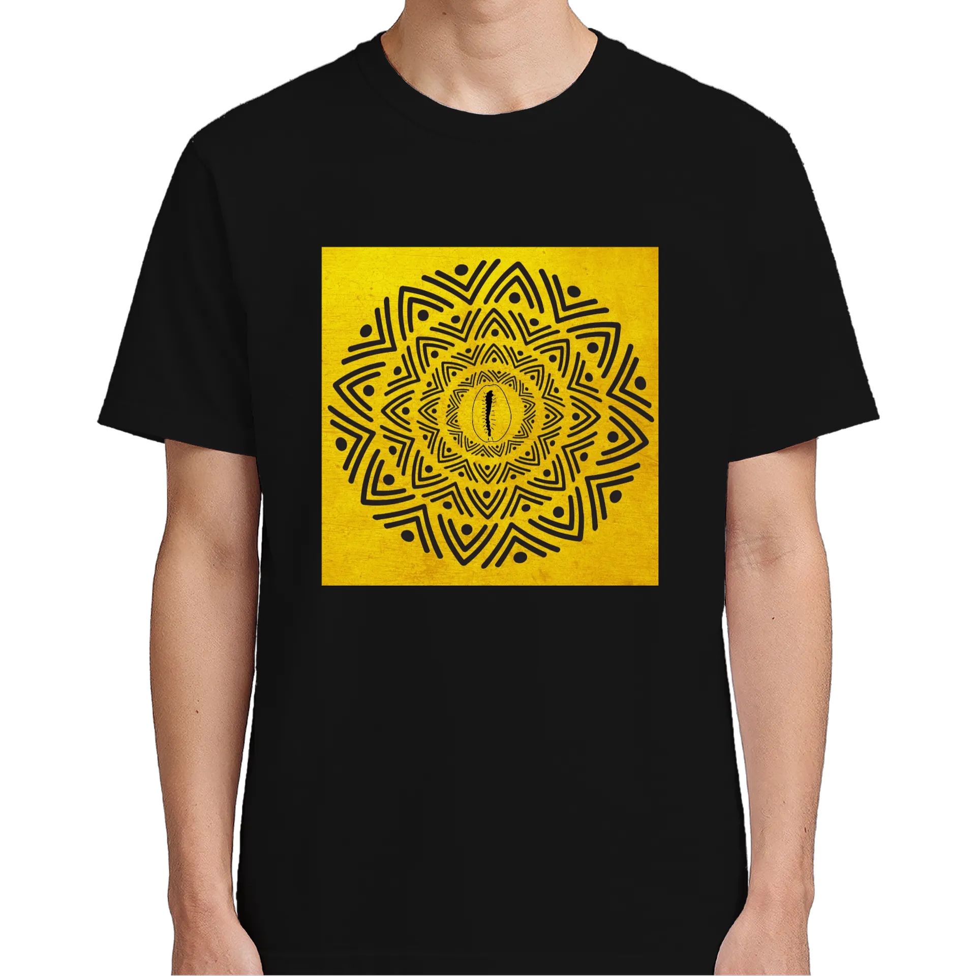 Camiseta Estampa Geométrica Amarela 100% Algodão - Imagem 5