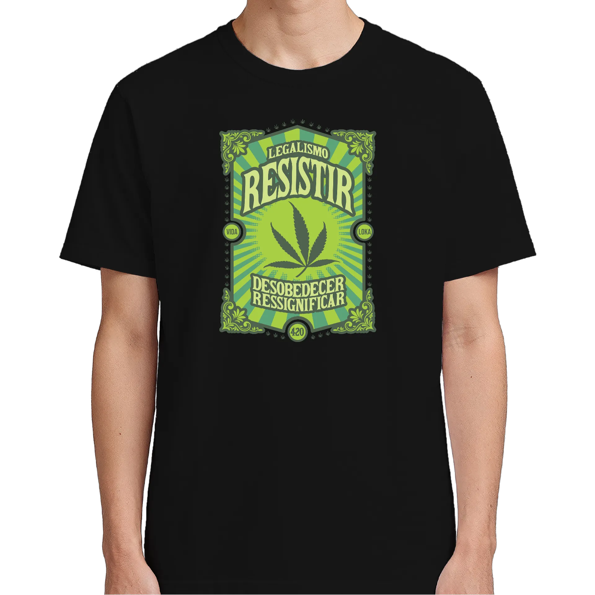 Camiseta Legalismo Resistir 100% Algodão Preto - Imagem 5