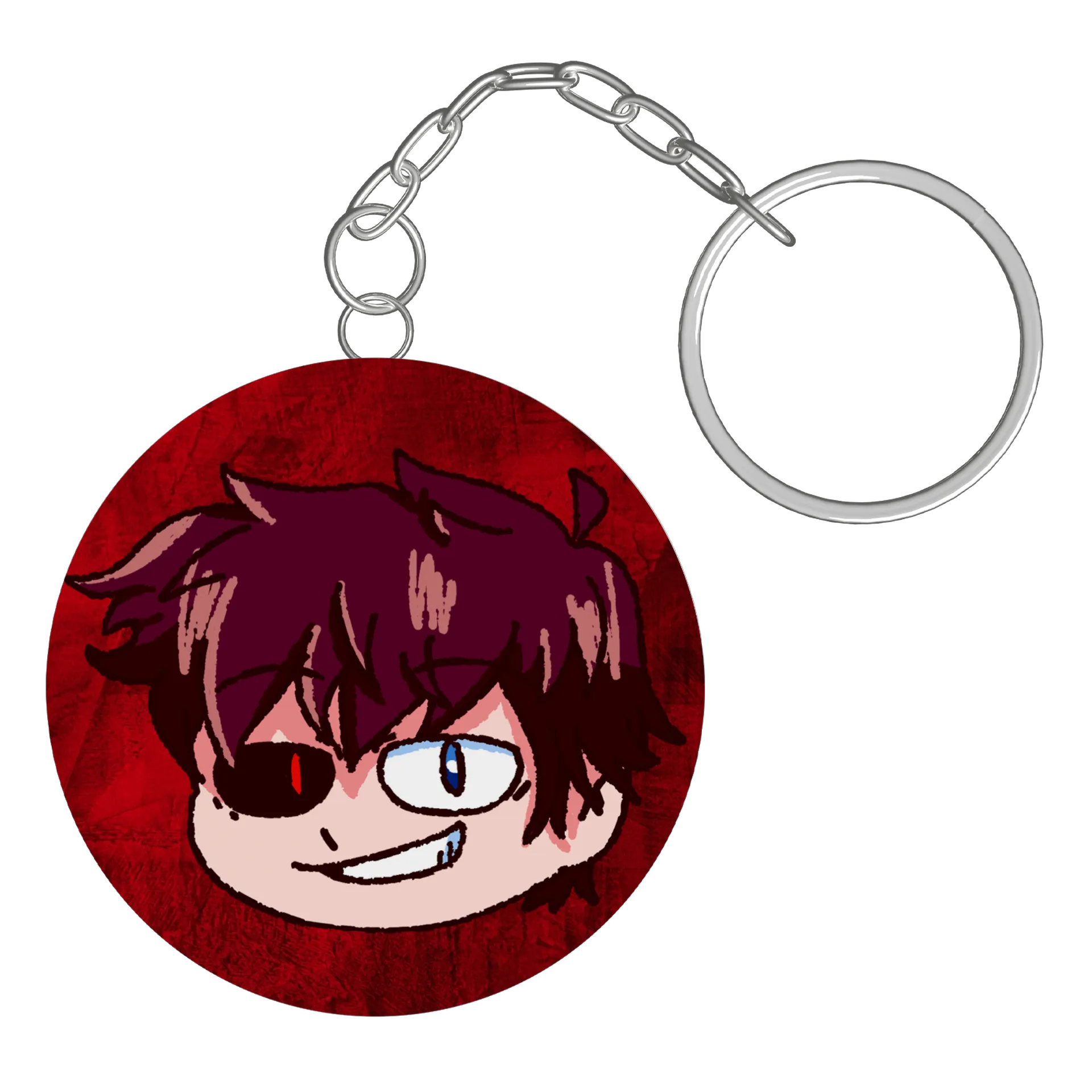 Chaveiro MDF Emote WX Feliz C/ Fundo Vermelho - Imagem 3