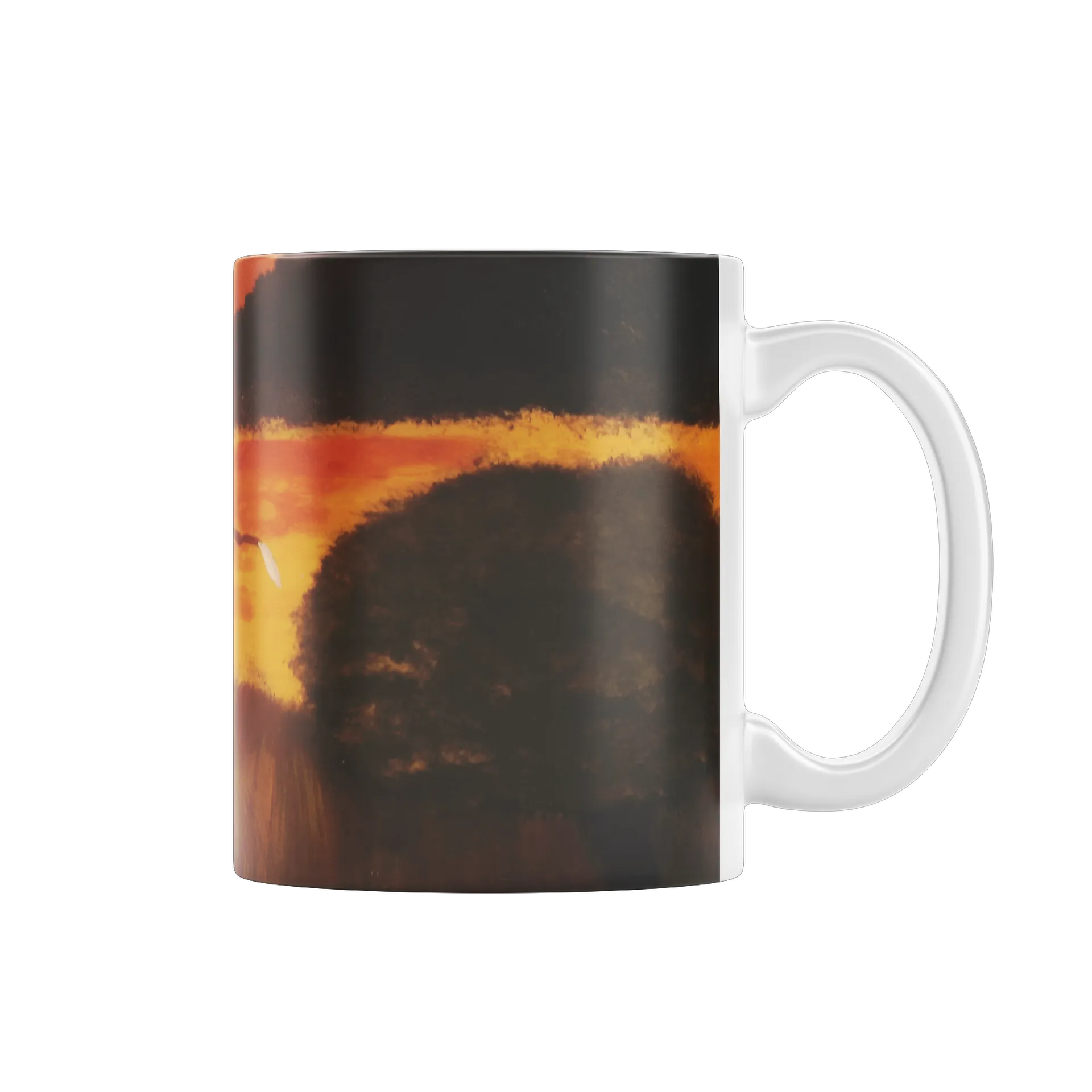 Caneca Paisagem Pintada Pôr do Sol com Aves 325ml - Imagem 2