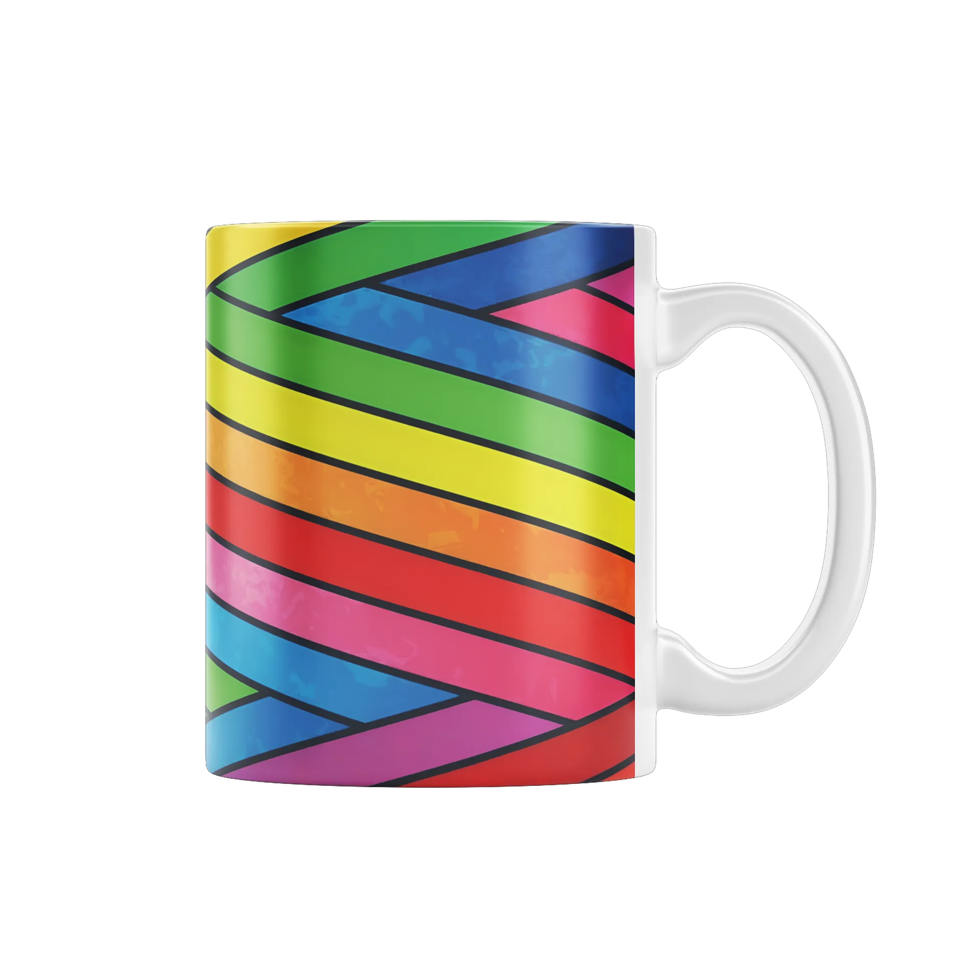 Caneca Porcelana Estampa Colorful Argyle 325ml - Imagem 1