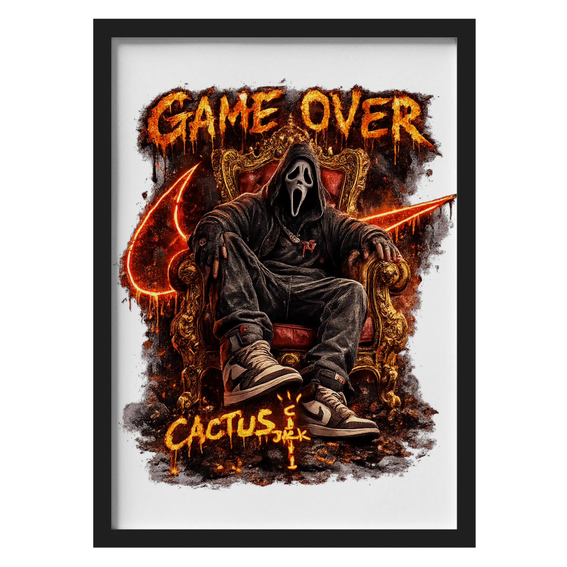 Quadro A3 personalizado GHOST cactus game over - Imagem 1
