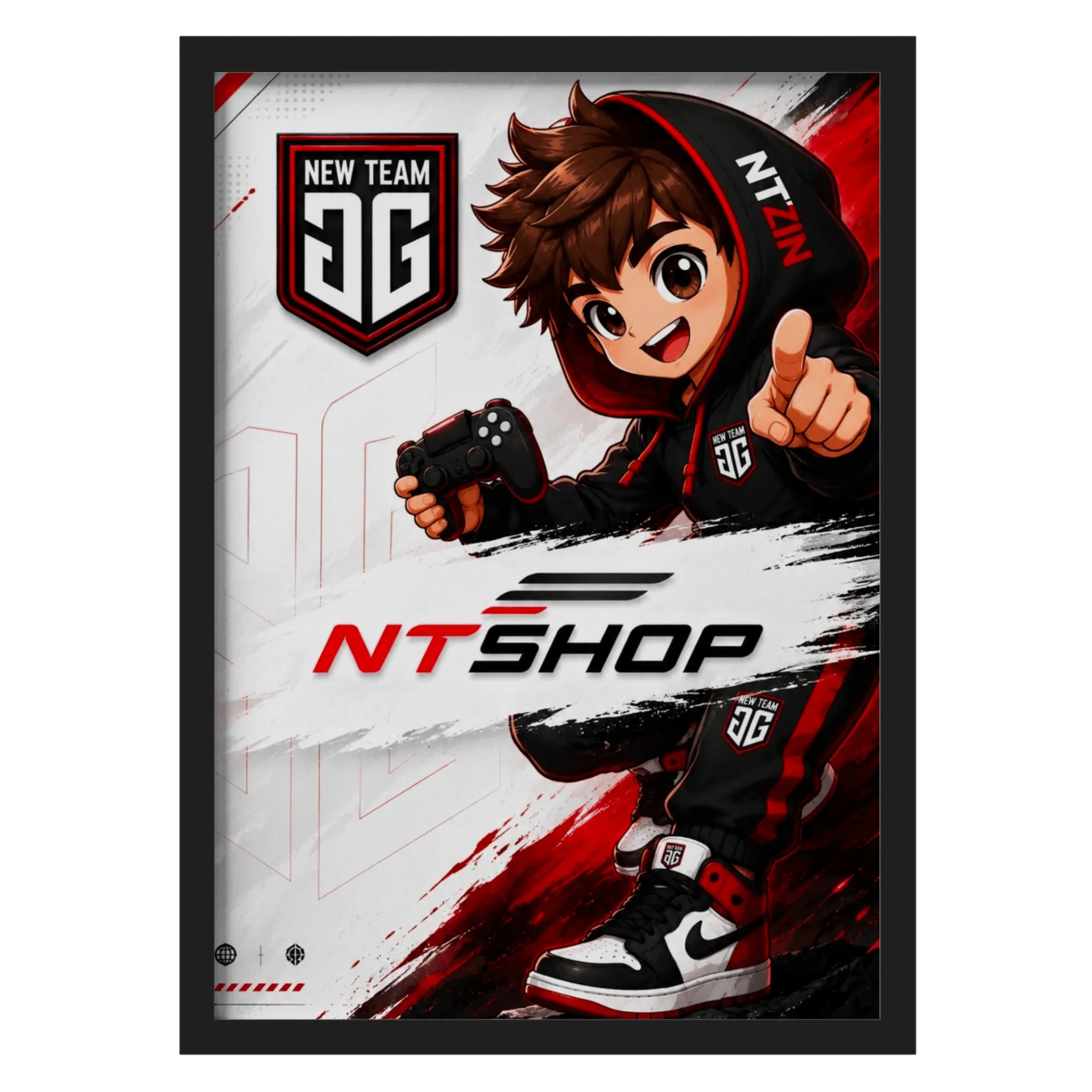 Quadro NEW TEAM GG A3 MDF e Vidro - Imagem 1