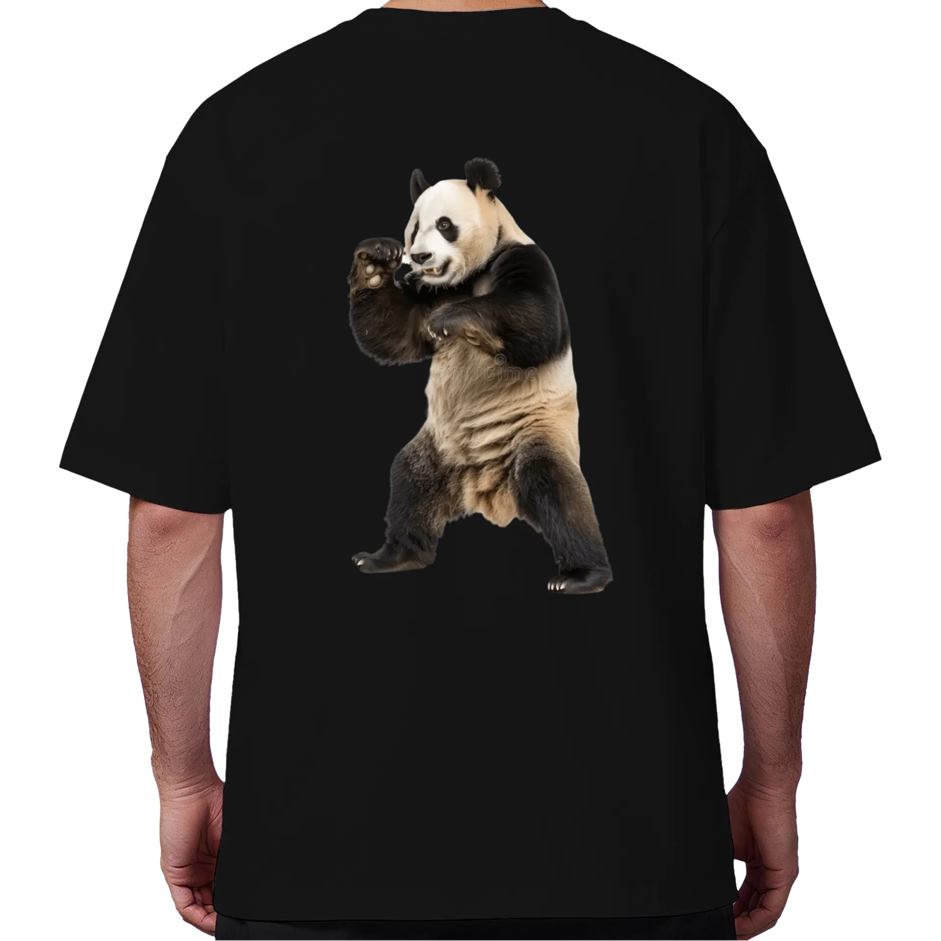 Camiseta Oversized Panda Lutador de Judô Realista preta - Imagem 6