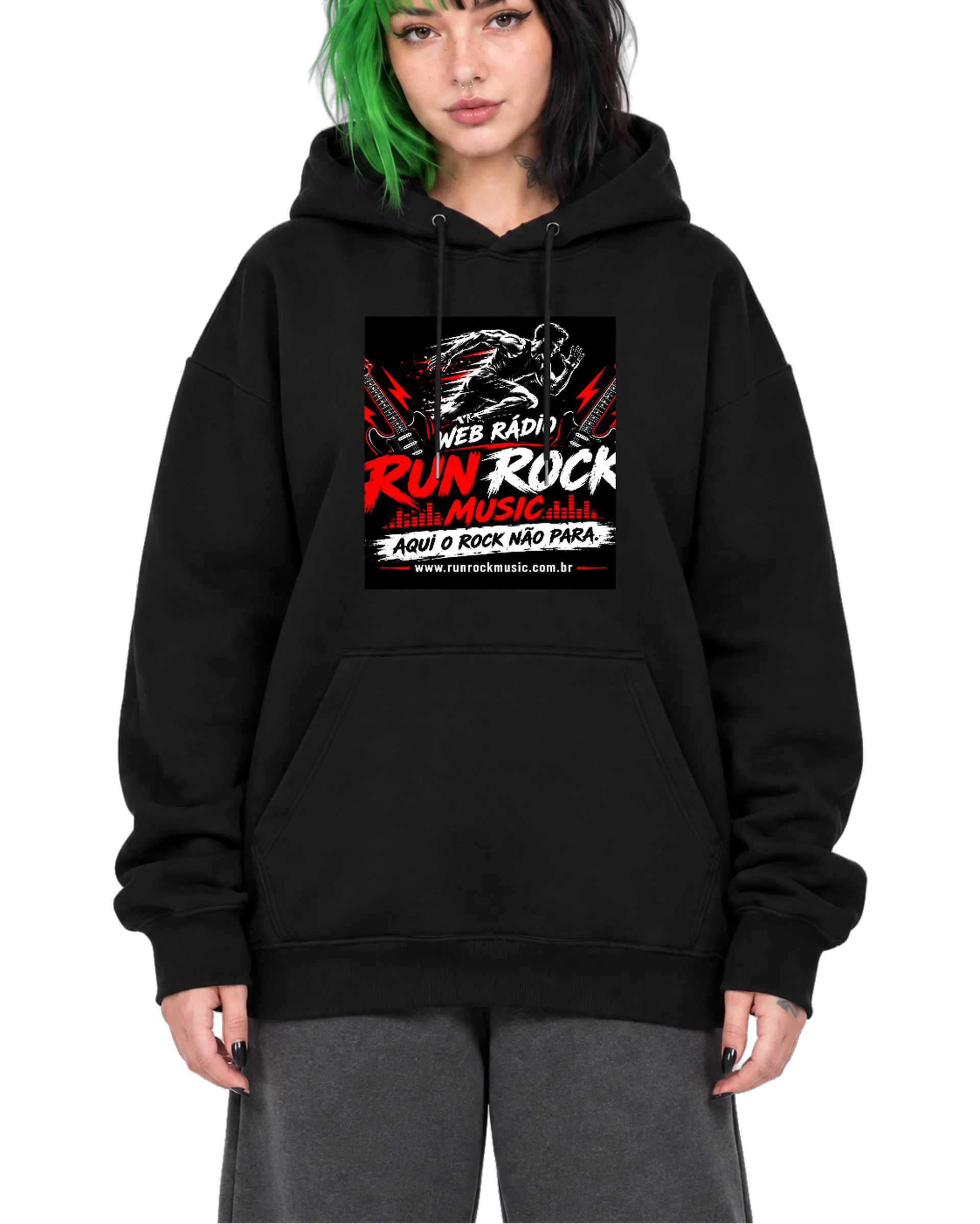 Blusa de moletom RUN ROCK MUSIC - Imagem 1