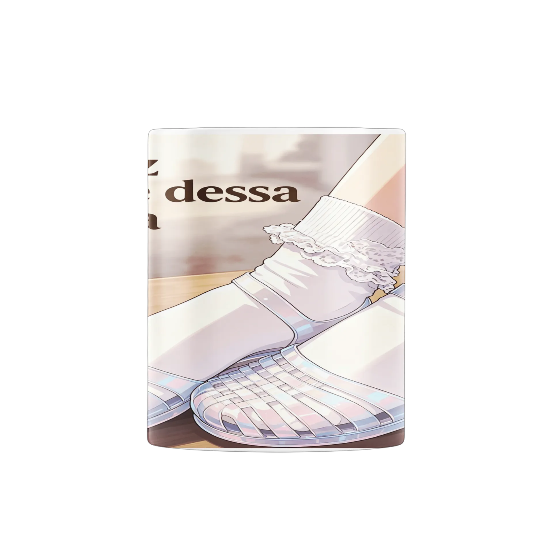 Caneca Porcelana Estampa Sapatos Brancos 325ml - Imagem 3