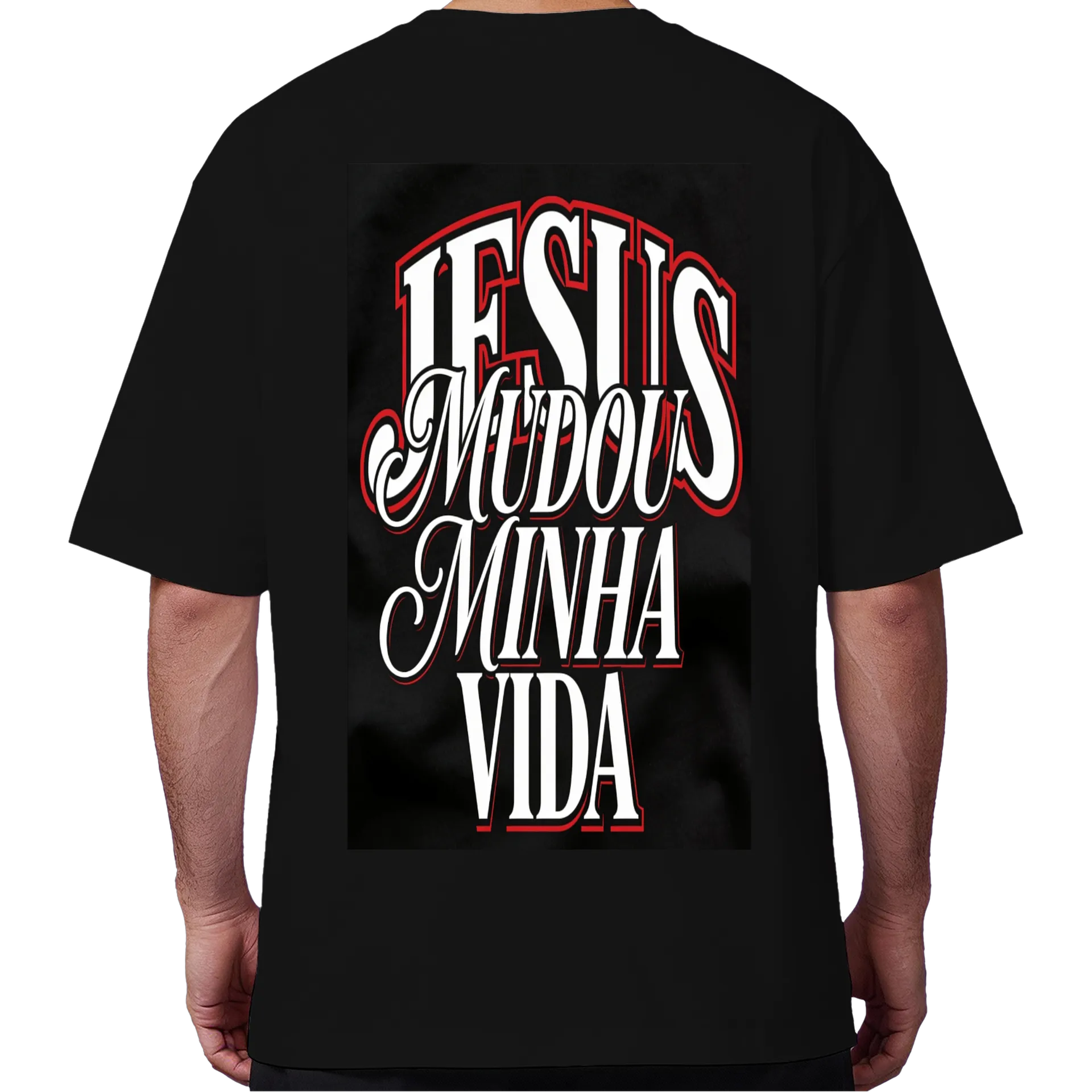Camiseta Oversized Jesus Salvação Vida 100% Algodão - Imagem 6