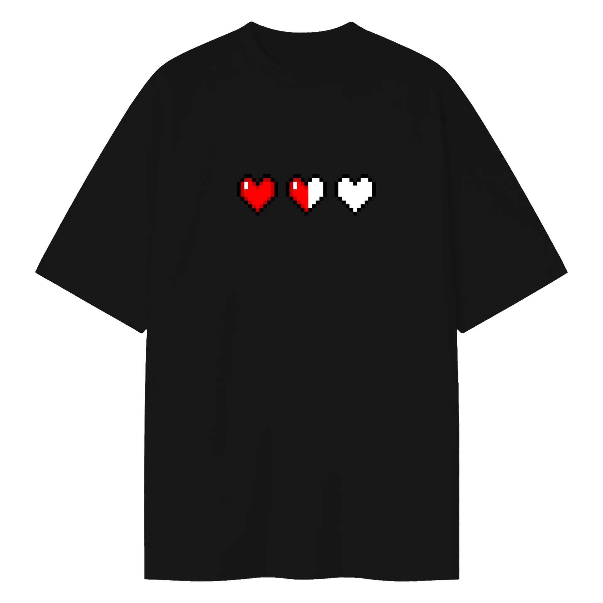 Camiseta Oversized Coração Pixel - Imagem 1