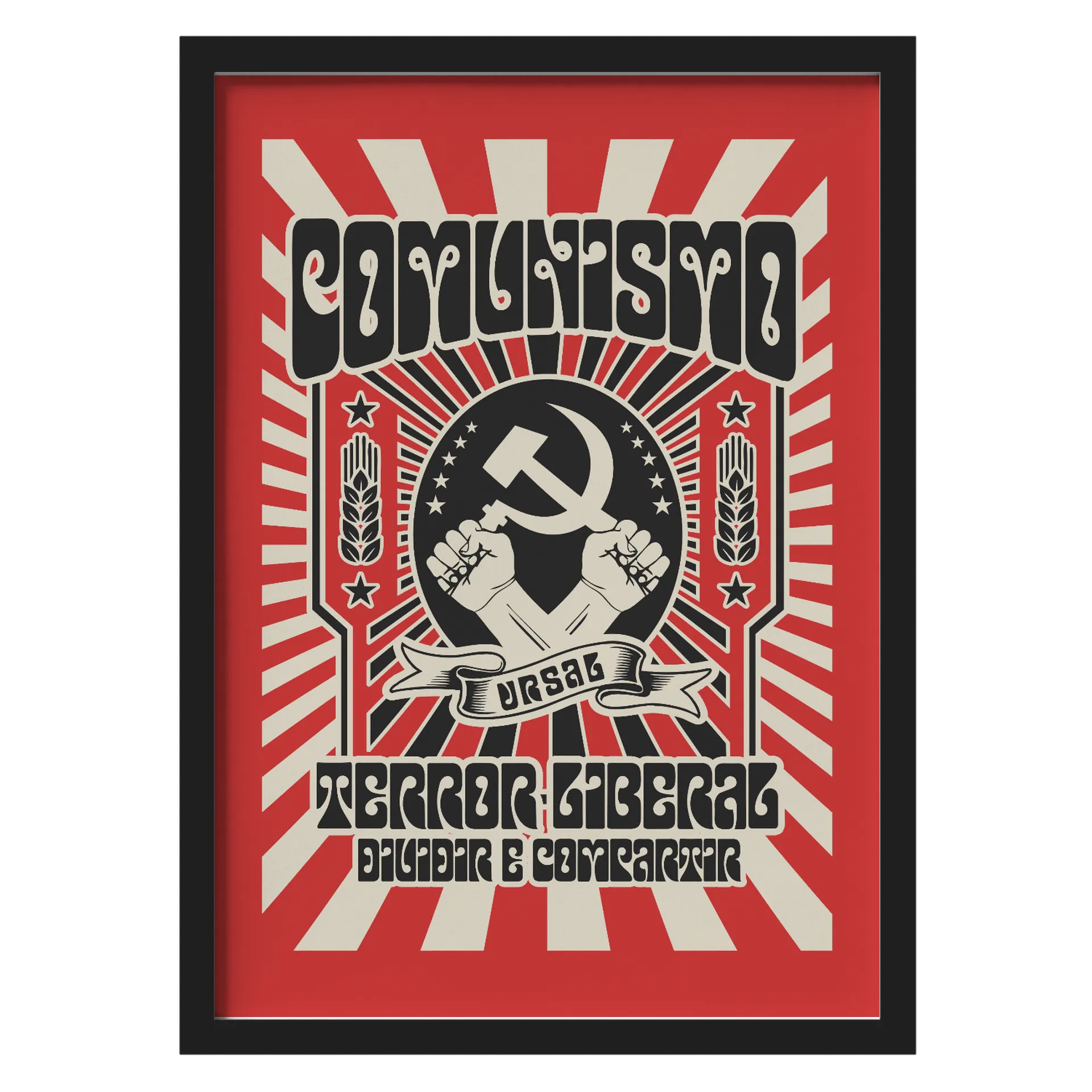 Quadro Comunismo URSAL A3 MDF e Vidro - Imagem 1