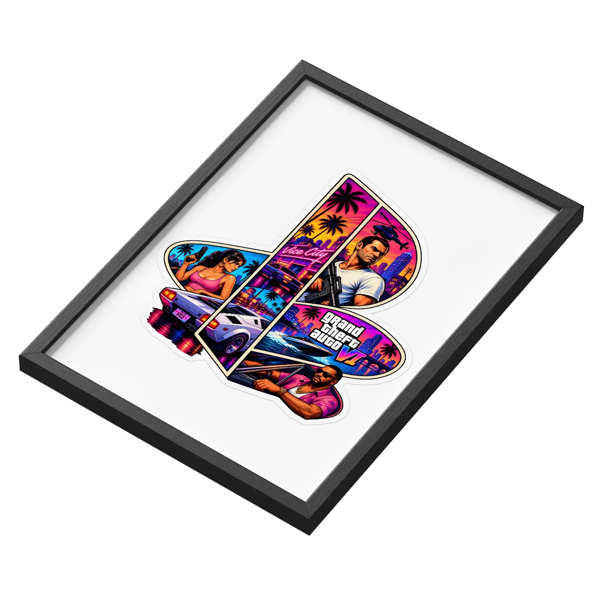 Quadro GTA Vice City A3 com Vidro - Imagem 3