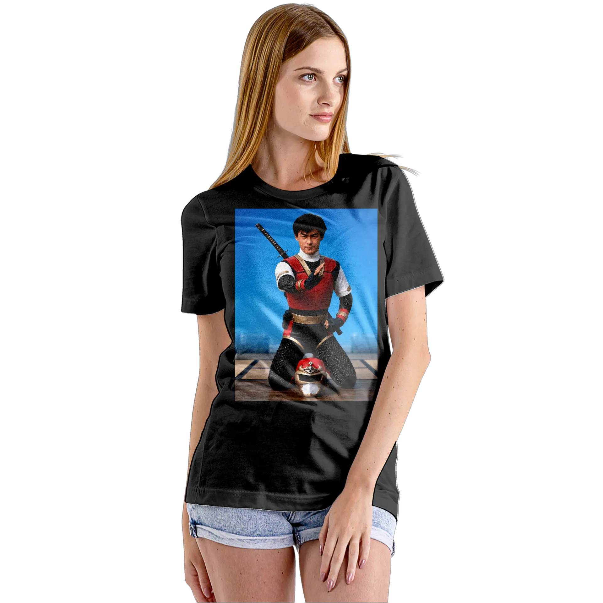 Camiseta Babylook Ranger Ninja com Capacete 100% Algodão - Imagem 5