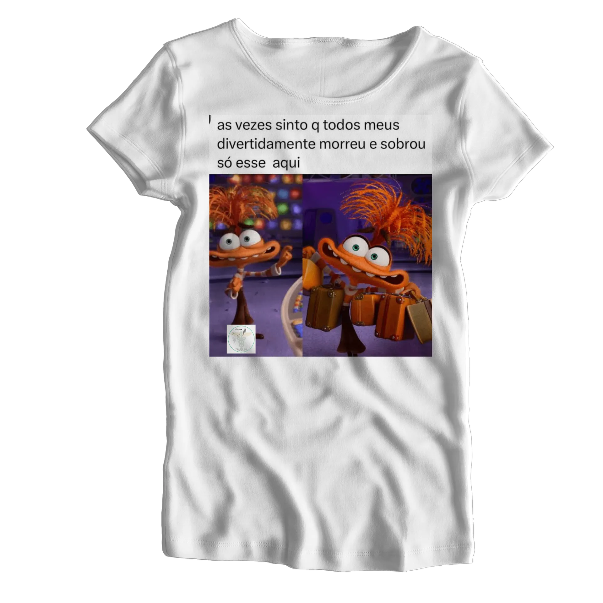 Camiseta Babylook Personagem Divertido 100% Algodão - Imagem 1