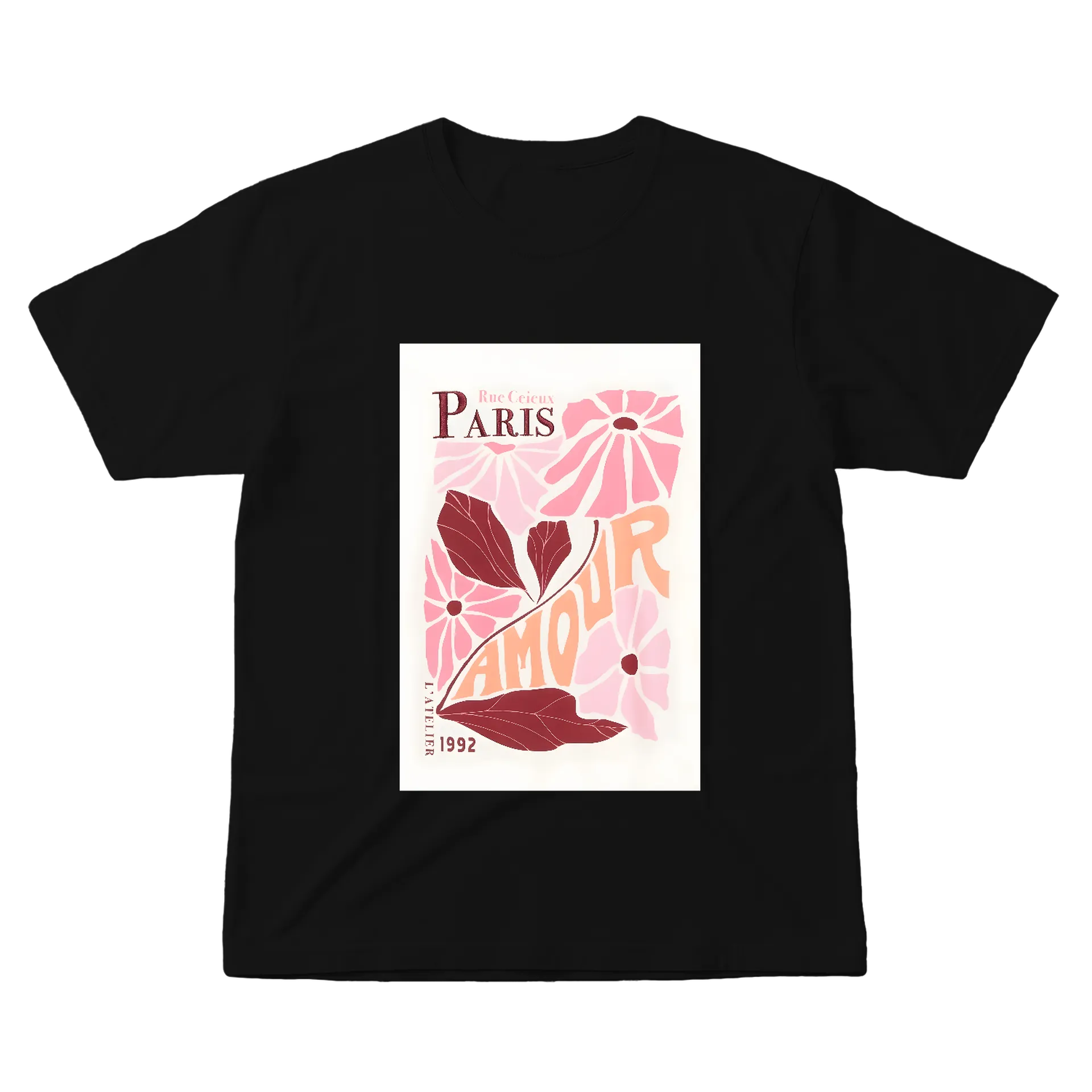 Camiseta Floral Paris 100% Algodão - Imagem 1