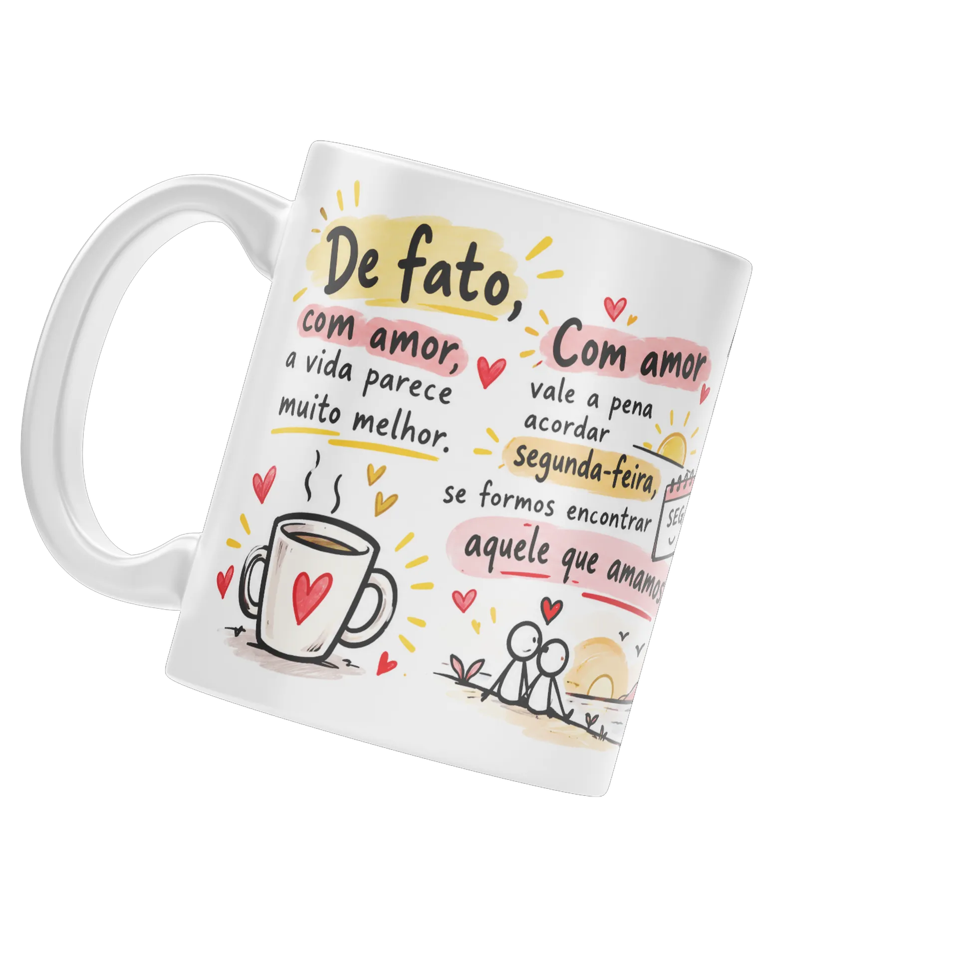 Caneca Com Amor de Cafézinho Nórdico — imagem 3 de 4