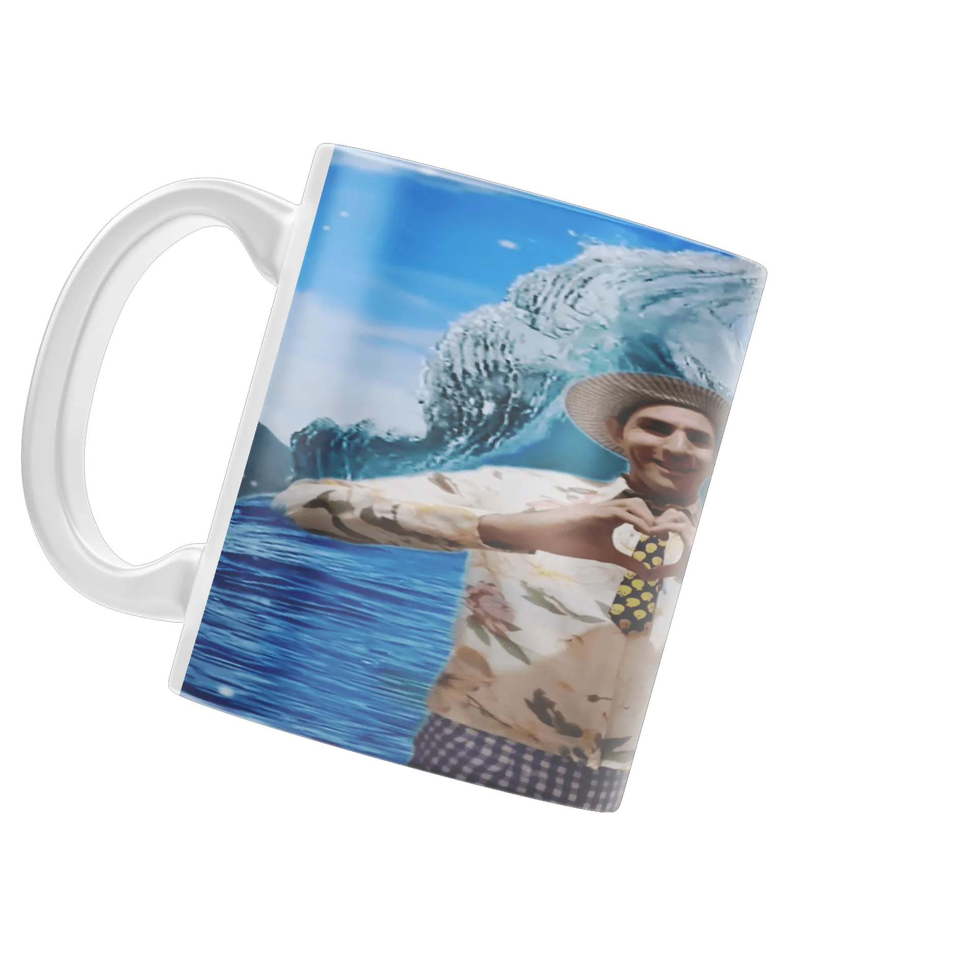 Caneca Porcelana Praia e Onda 325ml de cleodearaujo — imagem 2 de 3