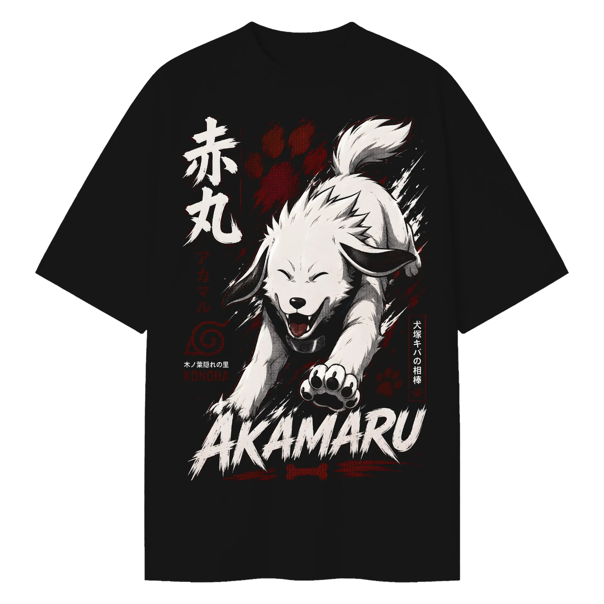 Camiseta Oversized Akamaru Anime Naruto Premium - Imagem 1
