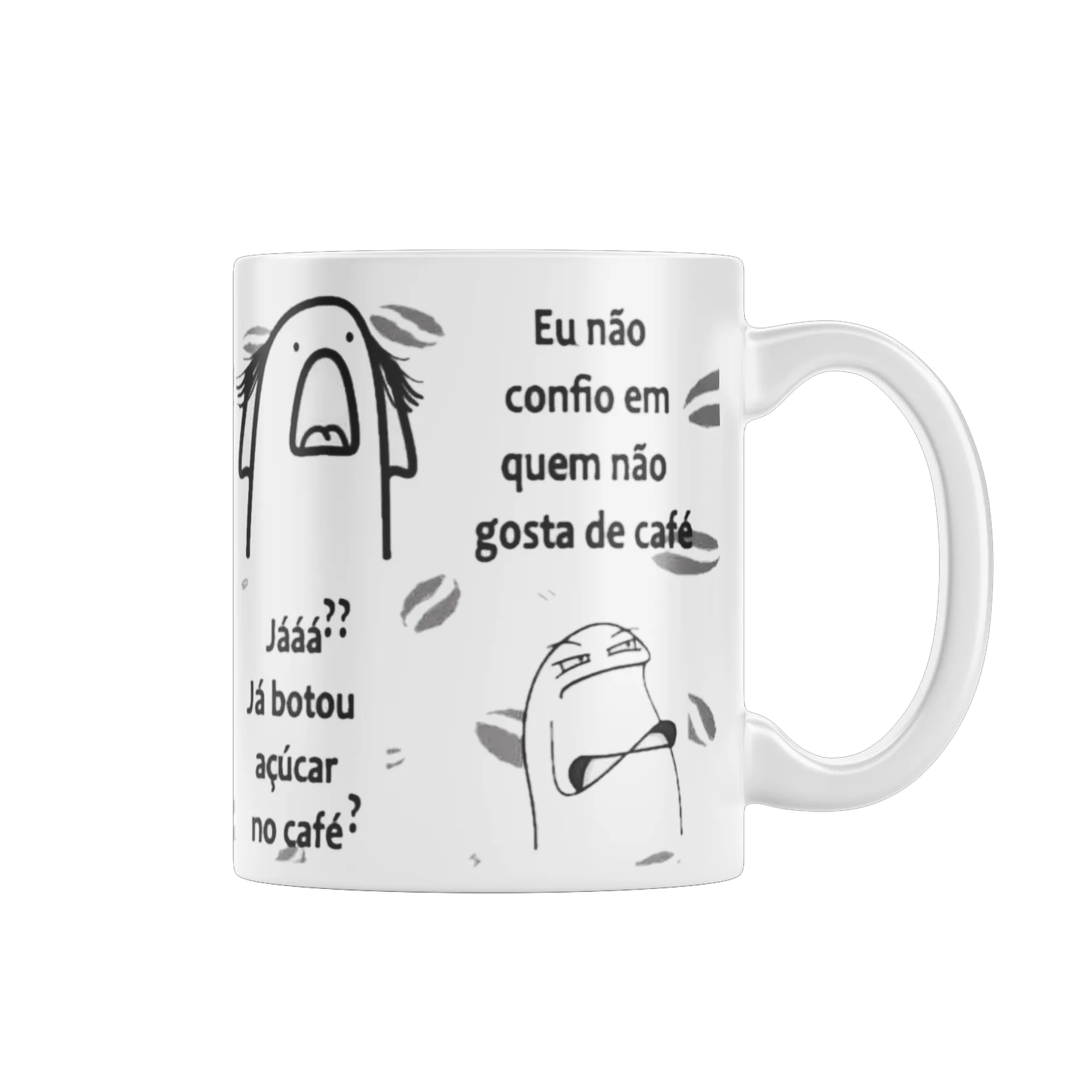 Caneca Porcelana Café Humor 325ml - Imagem 1