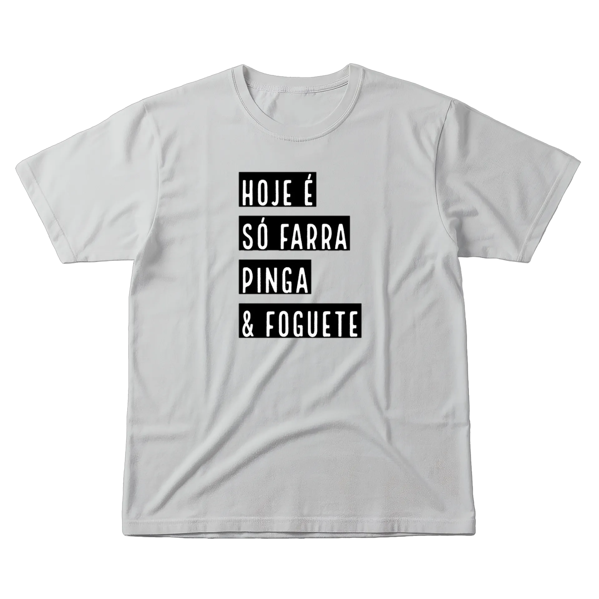 Camiseta Estampa Tipográfica Hoje É Só Farra 100% Algodão - Imagem 1