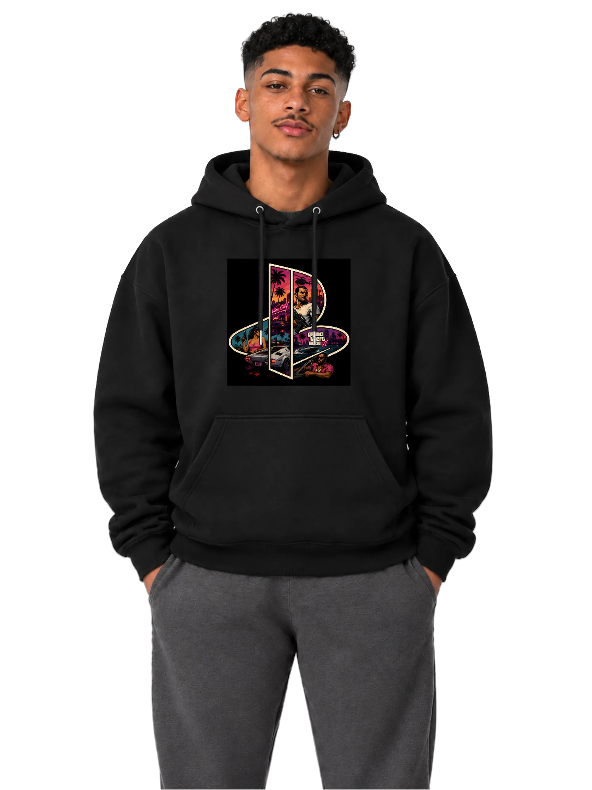 Blusa Moletom Canguru Grand Theft Auto VI Arte em - Imagem 3