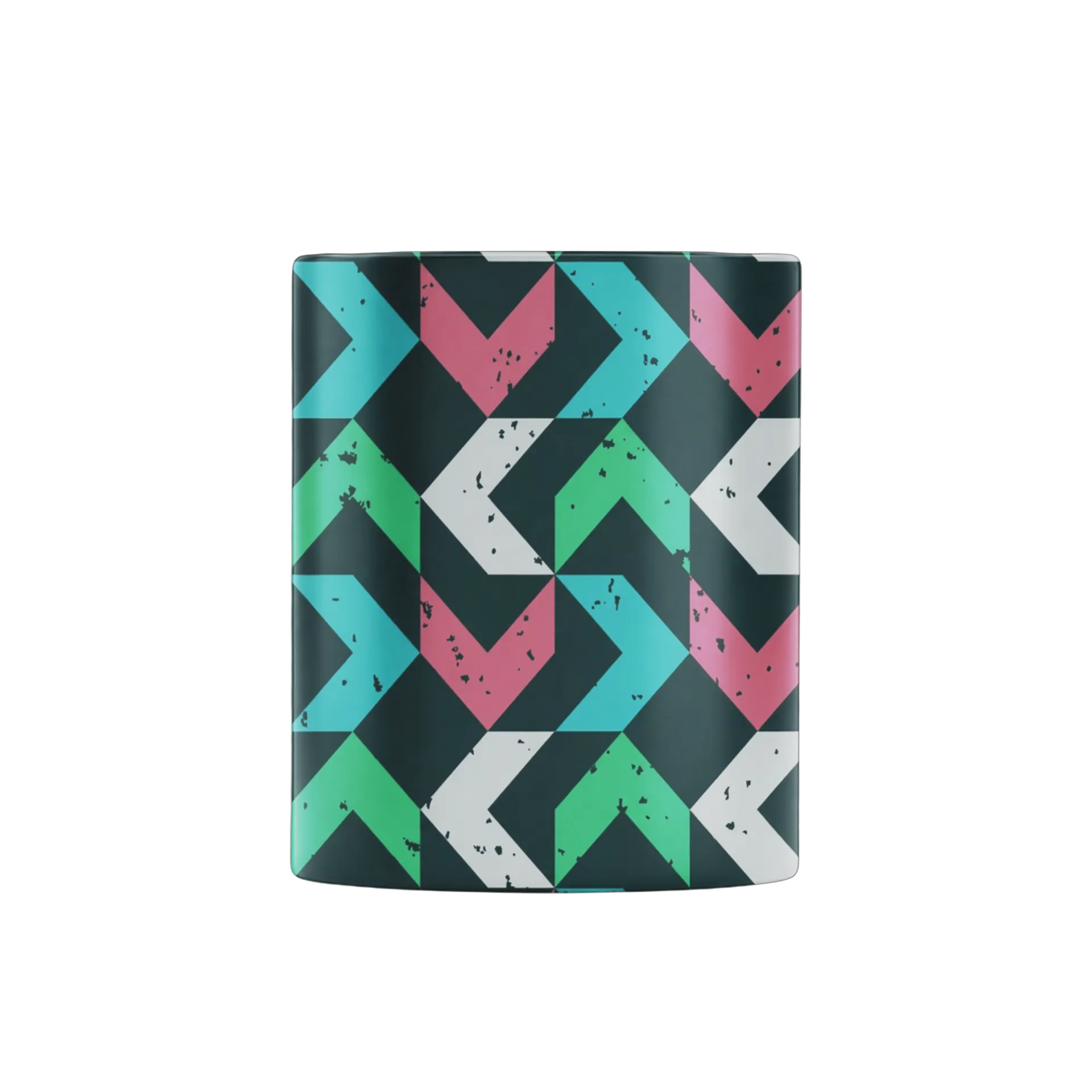 Caneca Geométrica Abstrata Azul Verde Rosa 325ml - Imagem 2