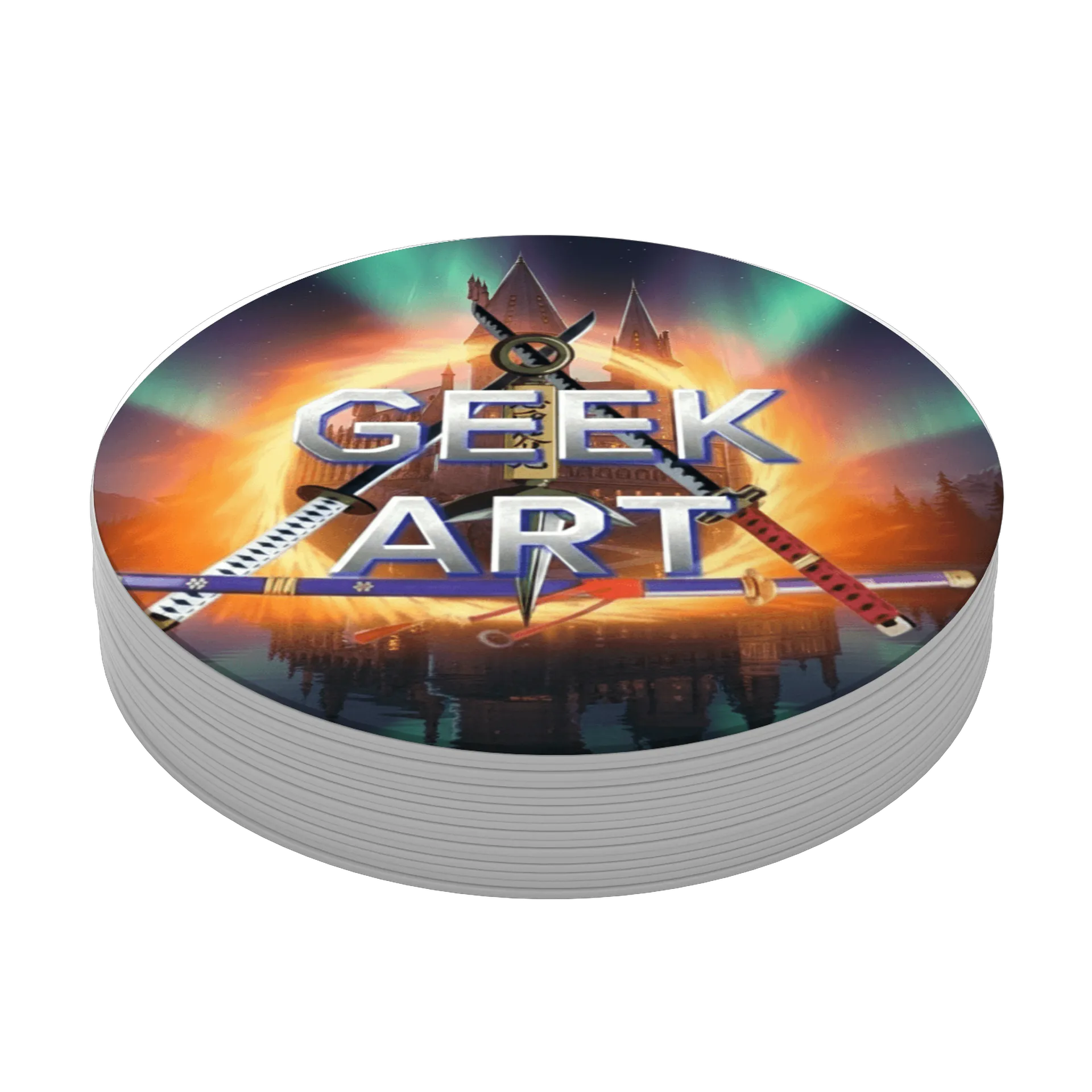 Porta-copo Geek Art Espadas e Castelo MDF de Geek Art — imagem 3 de 3