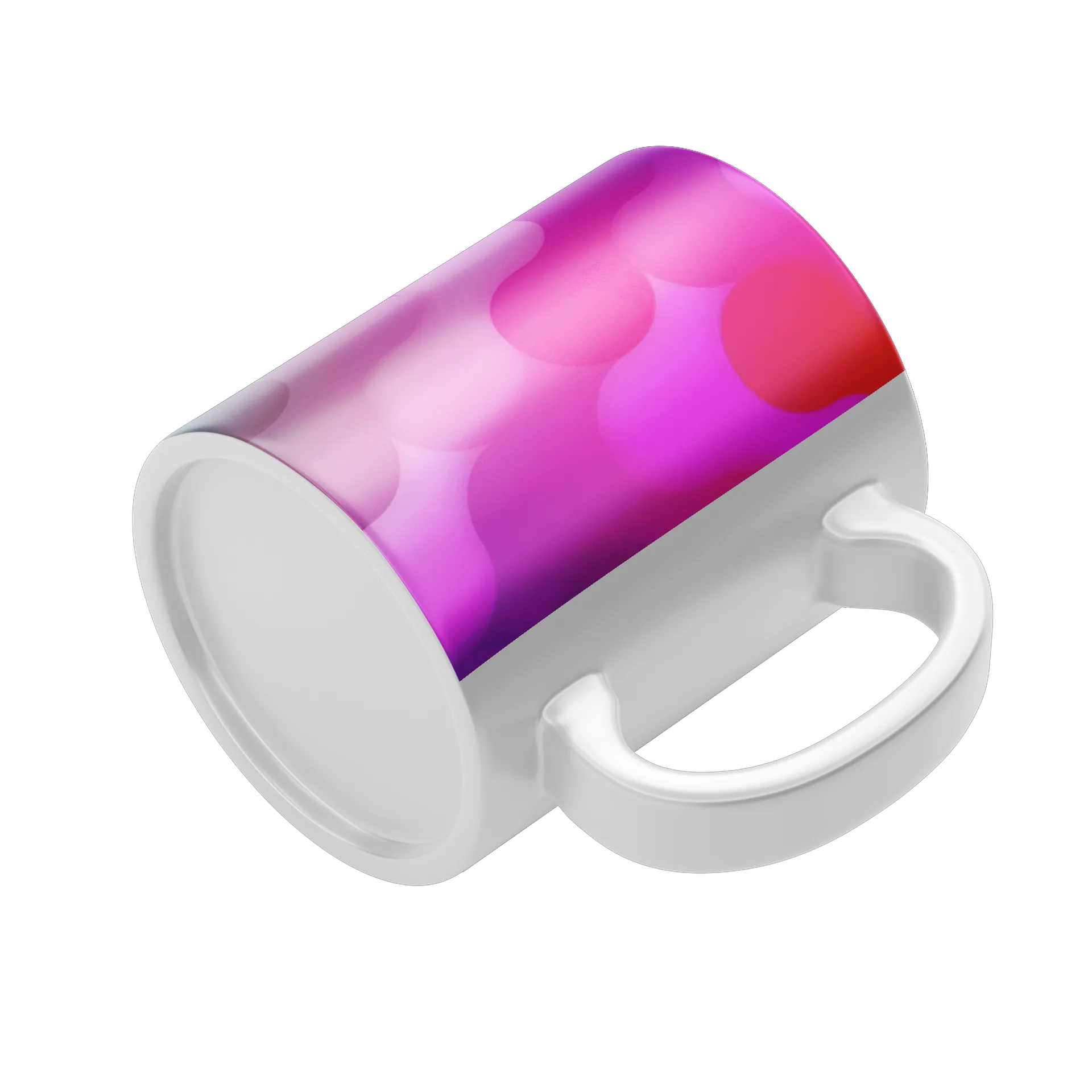 Caneca Porcelana Arte Abstrata Bola Neon 325ml - Imagem 4