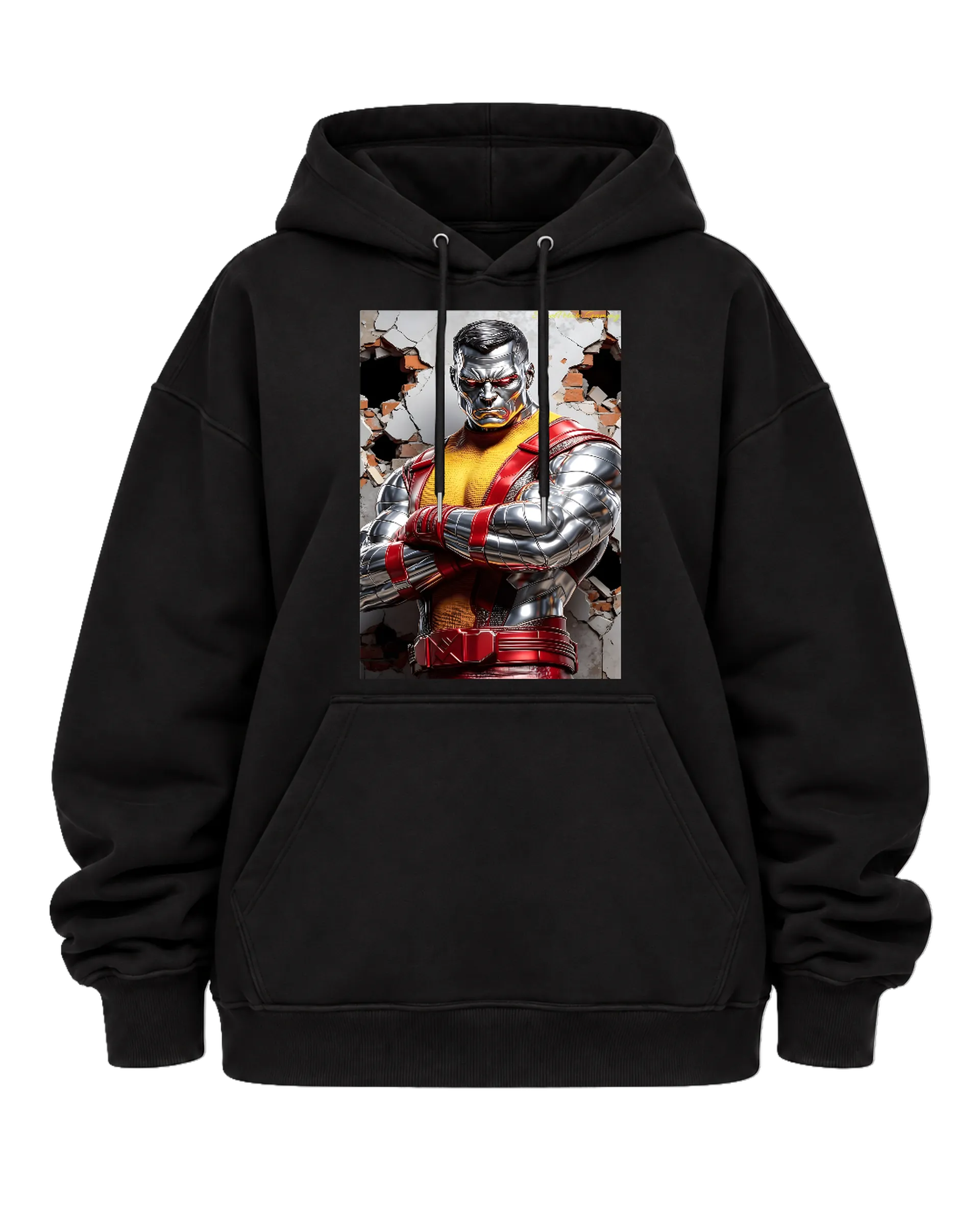 Blusa Moletom Canguru Guerreiro Cibernético Prateado e - Imagem 5