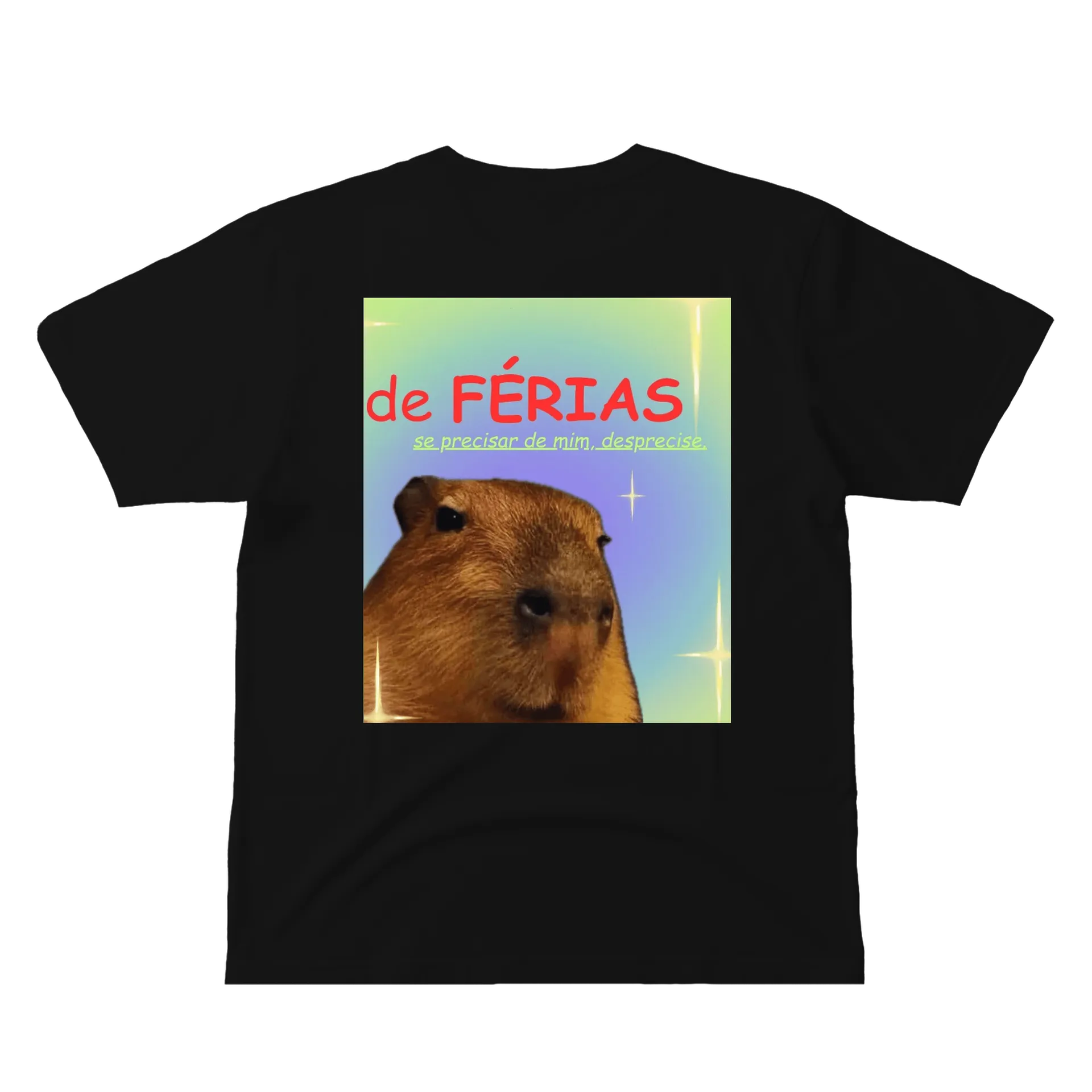 Camiseta Estampa Capivara de Férias 100% Algodão de Lucas