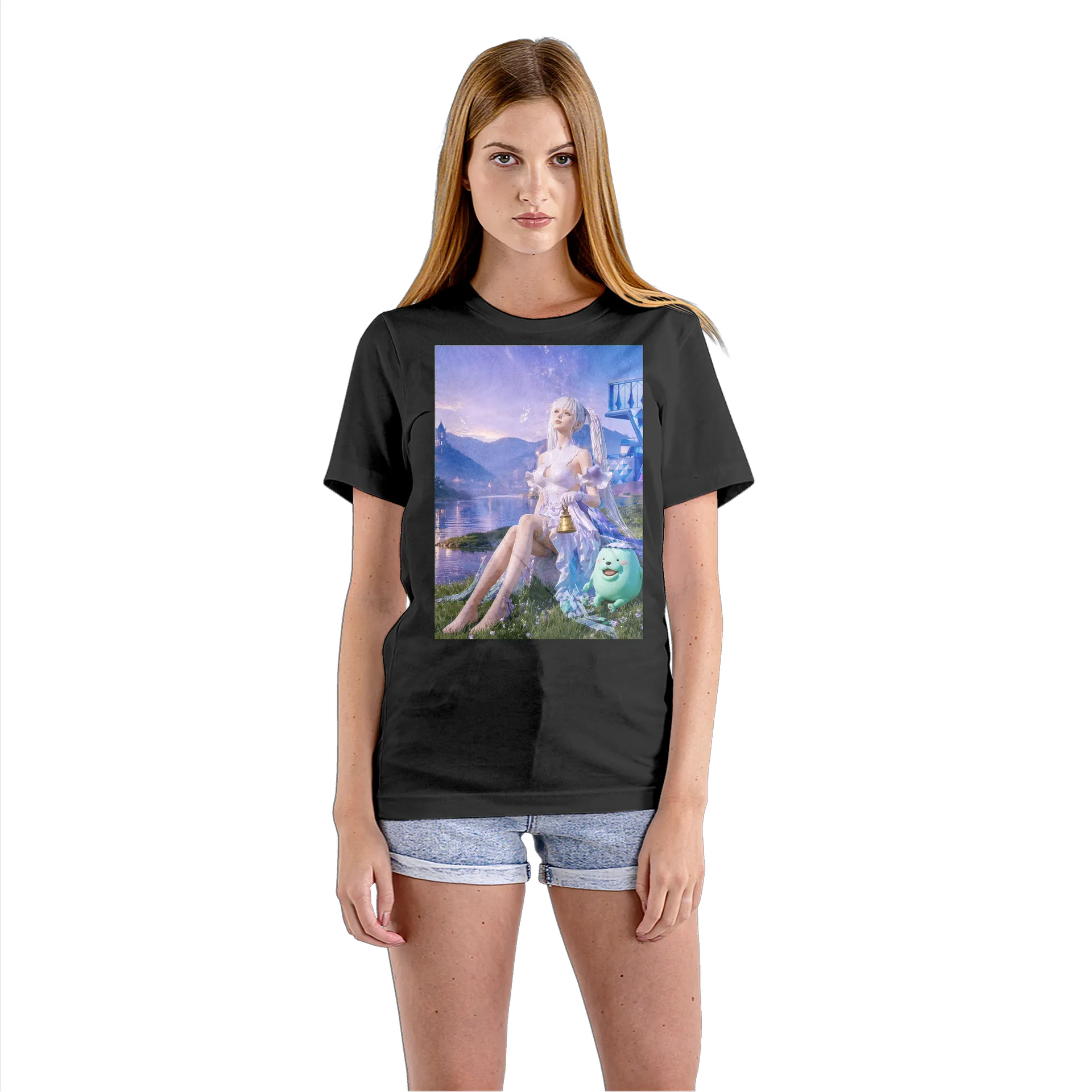 Camiseta Babylook Personagem de Cabelo Branco 100% Algodão - Imagem 3
