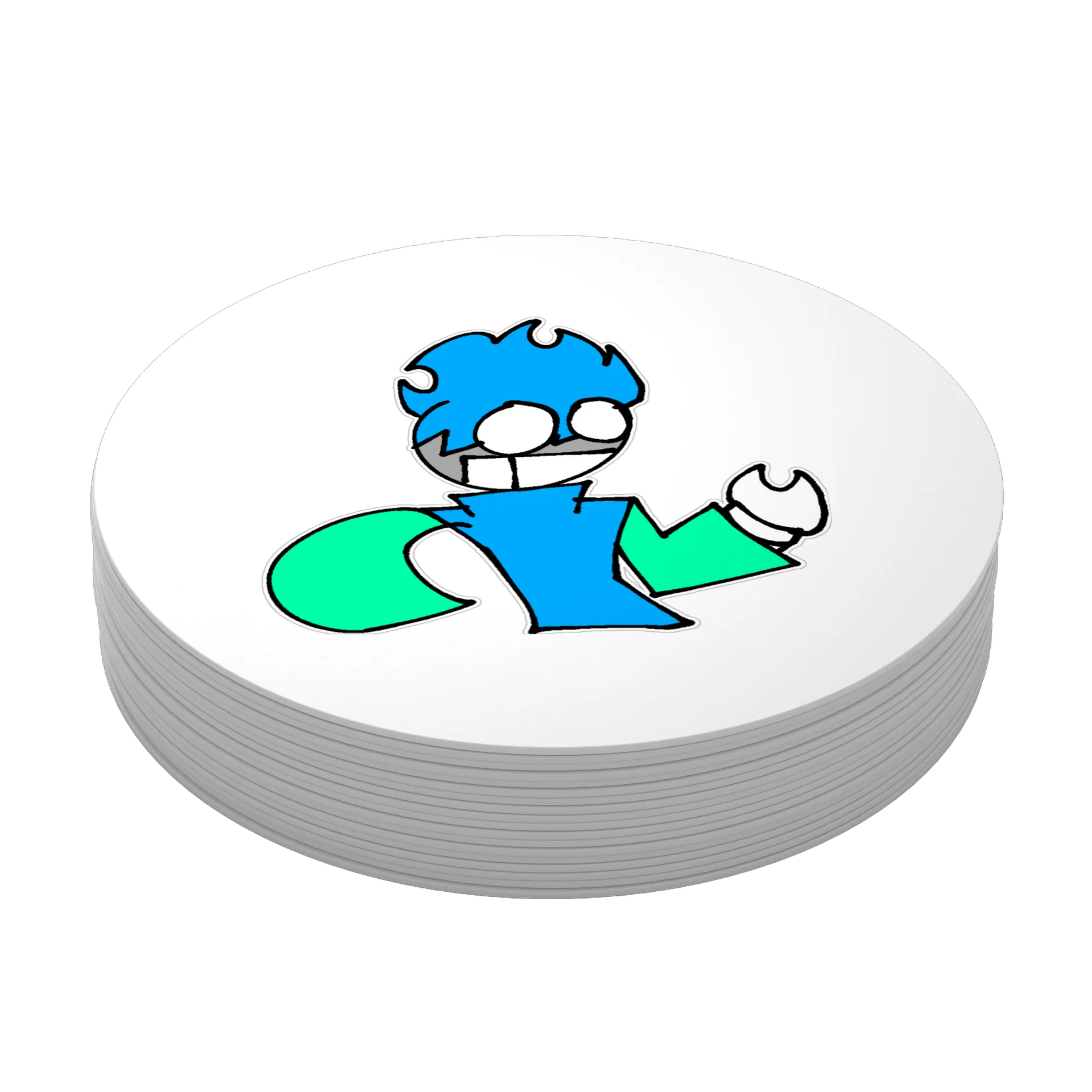 Porta-copo MDF Estampa Personagem Azul Verde Cartoon de XElectronz — imagem 3 de 3