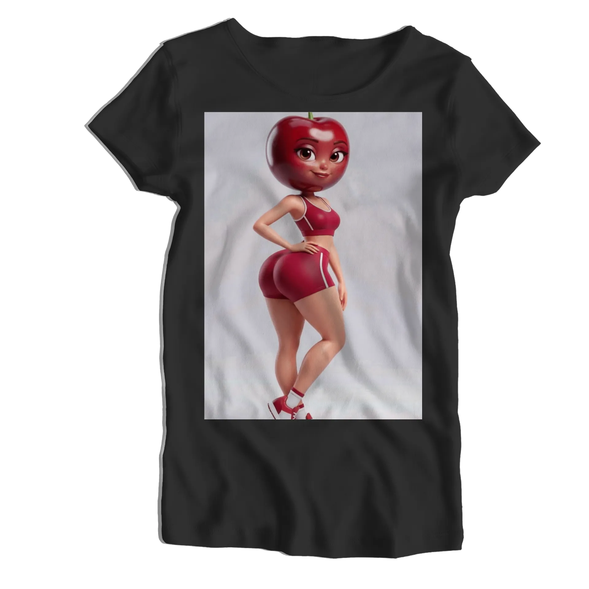 Camiseta Babylook Personagem Cereja Cartoon 100% Algodão - Imagem 1