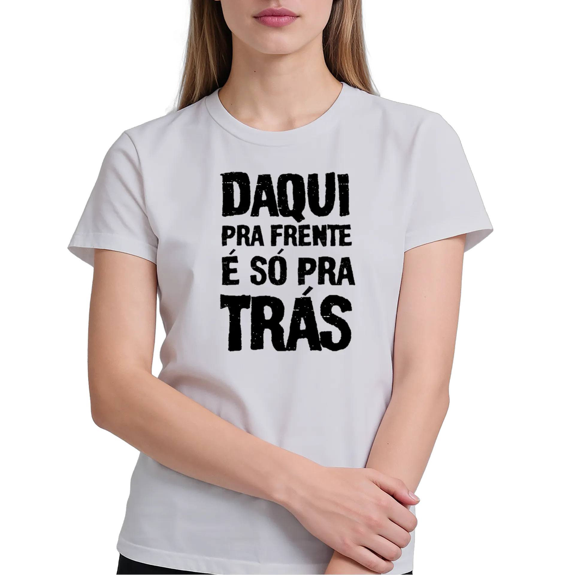 Camiseta Frase Daqui Pra Frente 100% Algodão - Imagem 4