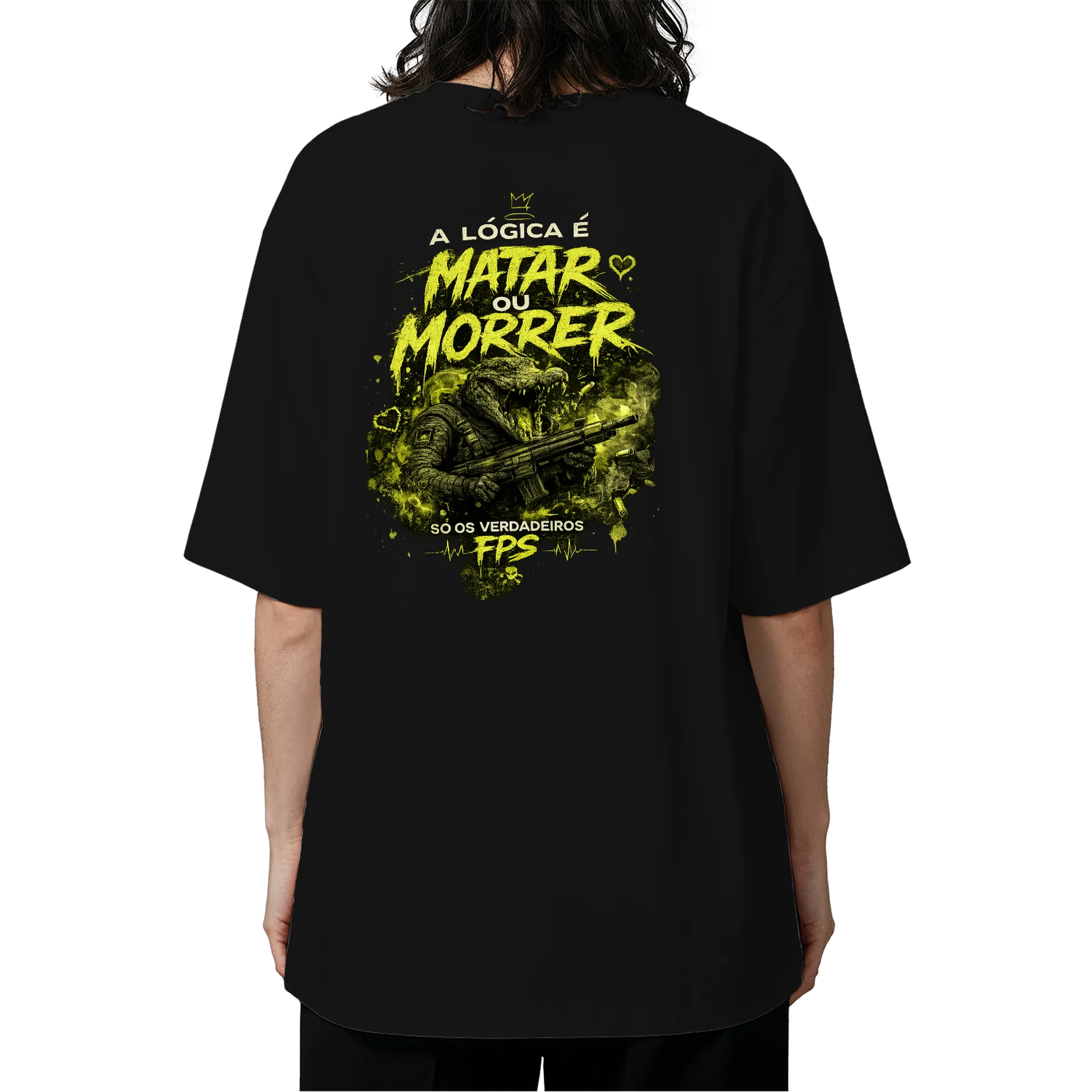 🔥 Camiseta Oversized Jacaré FPS – Edição Matador Mortal - Imagem 5