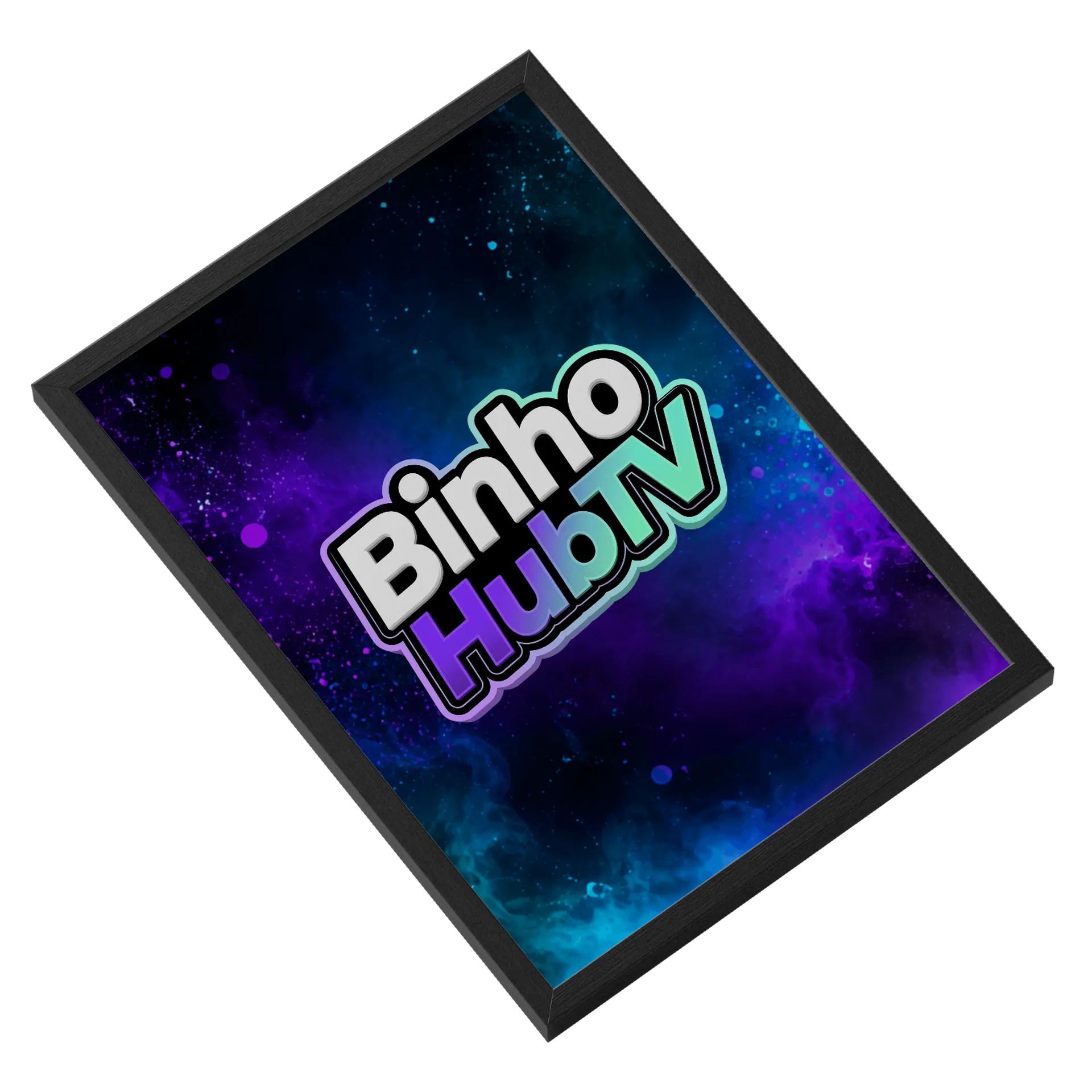 Quadro Tipográfico Binho HubTV Roxo e Verde A3 de Binho — imagem 2 de 3