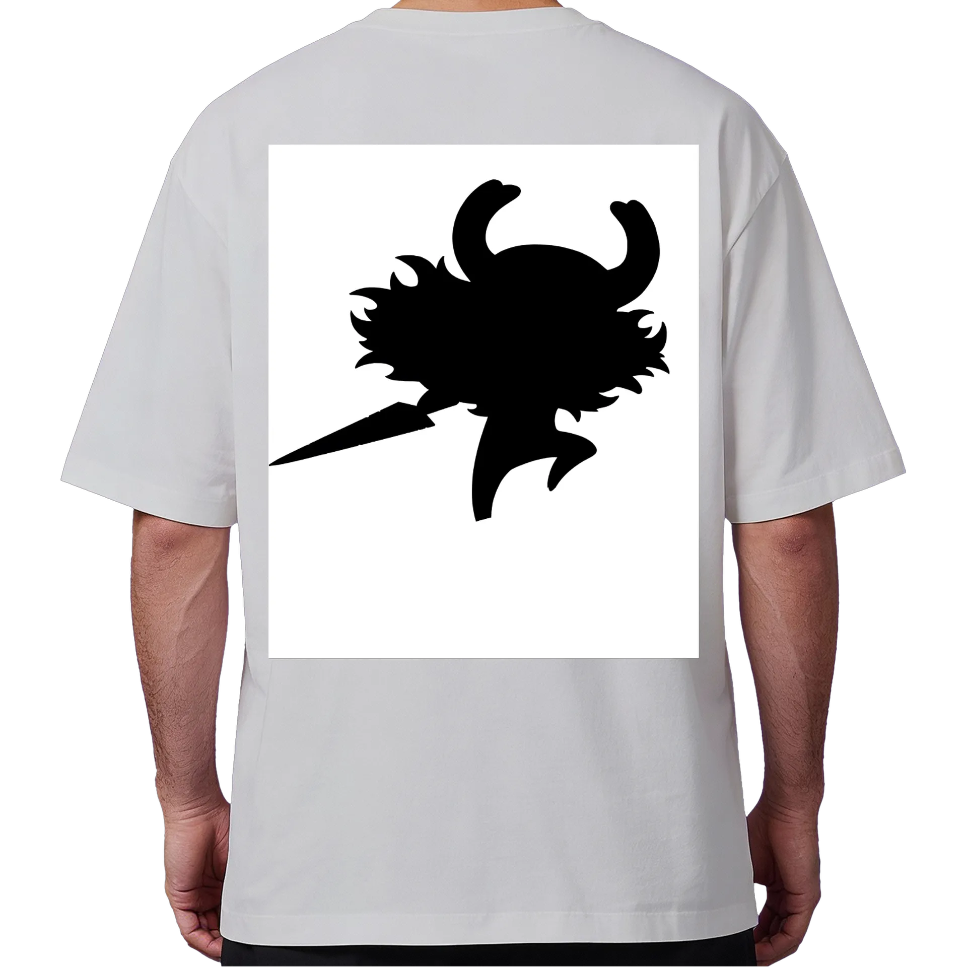 Camiseta Oversized Símbolo de Chifres Monocromático de gabriel — imagem 6 de 6
