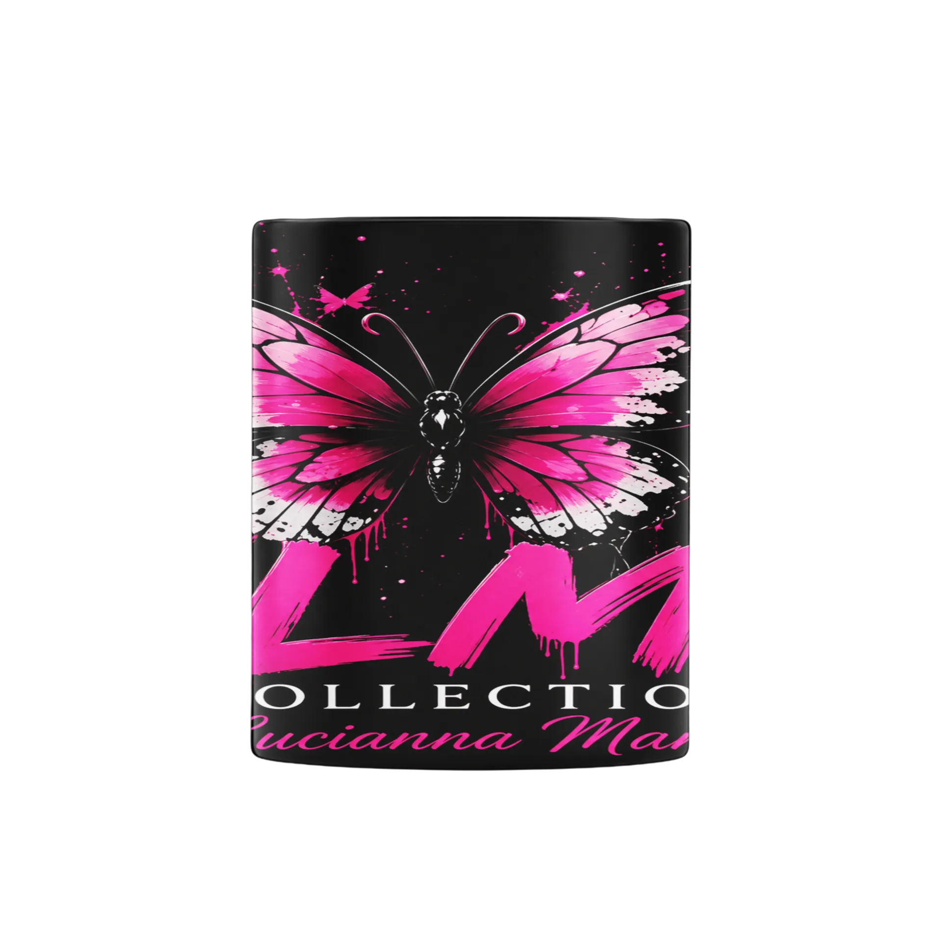 Caneca Porcelana Borboleta Rosa 325ml - Imagem 3