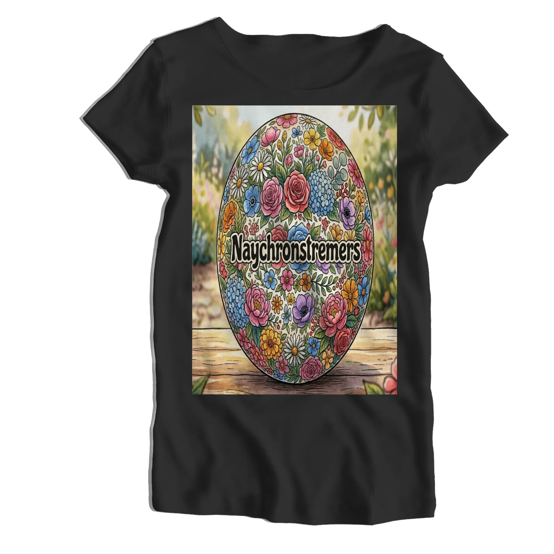 Camiseta Babylook Estampa Floral Tipográfica Naychronstreame - Imagem 1