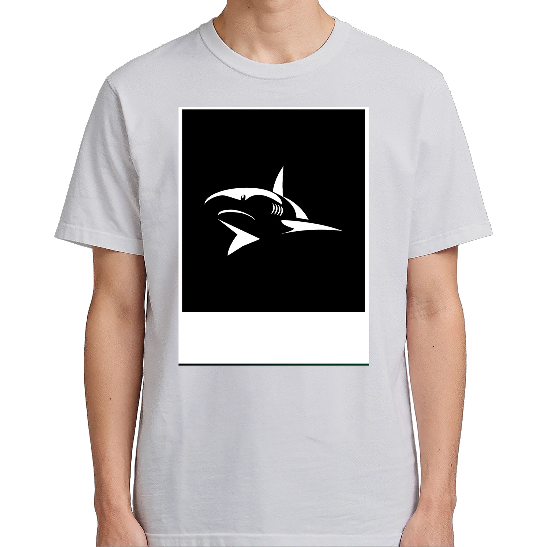 Camiseta Tubarão Branco 100% Algodão - Imagem 5
