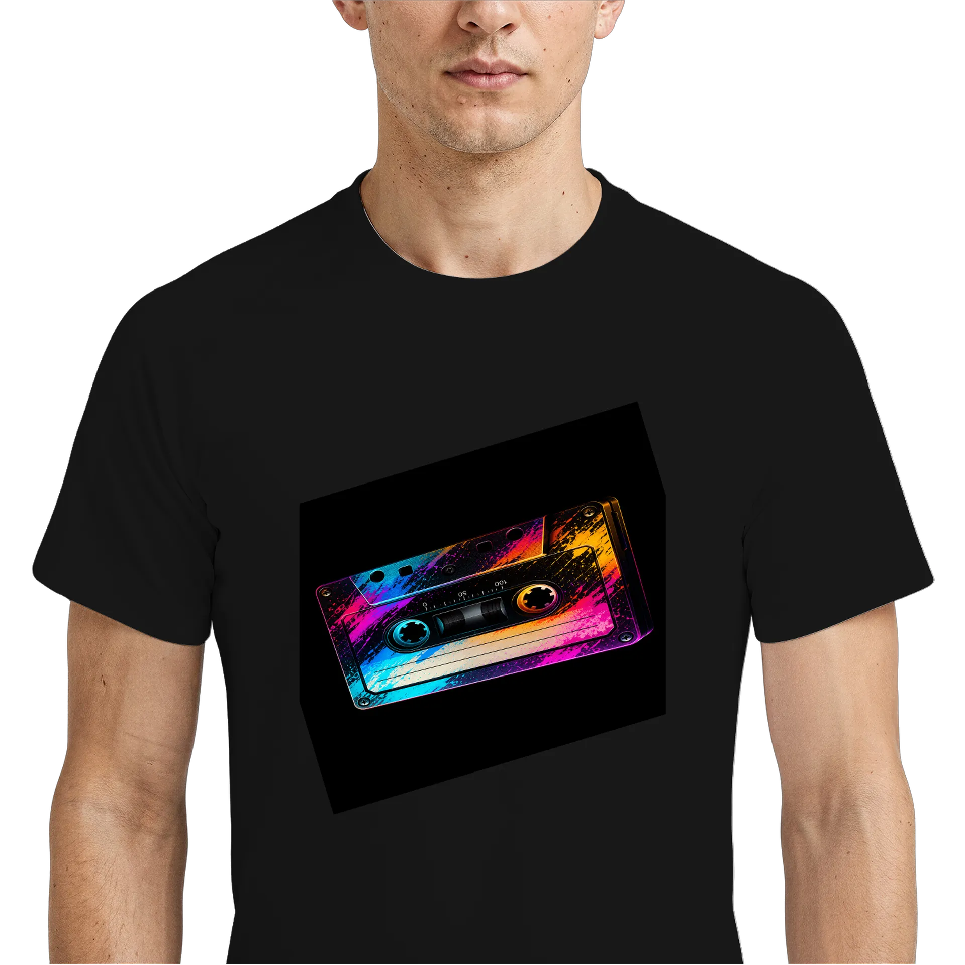 Camiseta Dry Fit Estampa Cassette Neon Respirável - Imagem 4