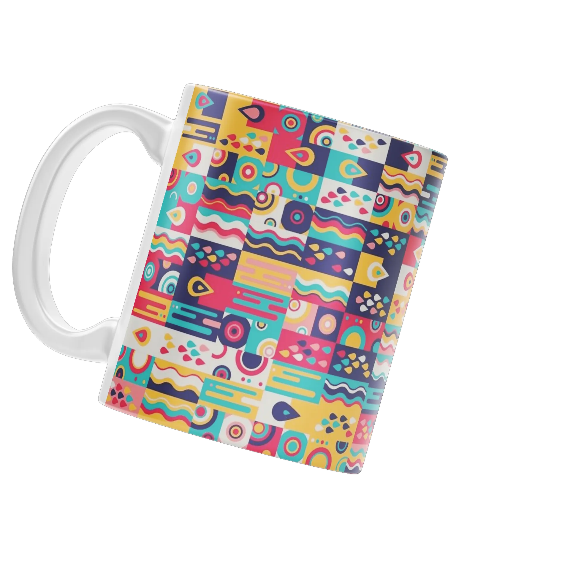 Caneca Porcelana Abstrata Colorida 325ml - Imagem 3