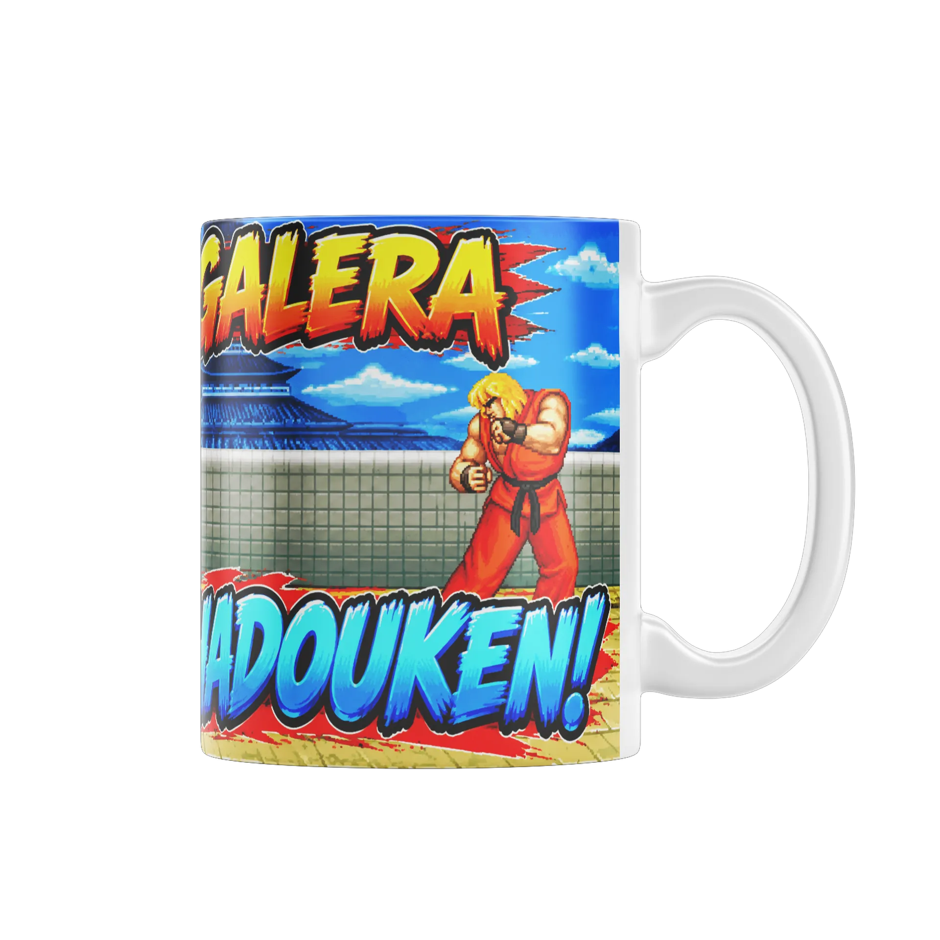 Caneca Luta de Videogame Bom Dia Galera HADOUKEN 325ml de PRISMA GAMER — imagem 1 de 4