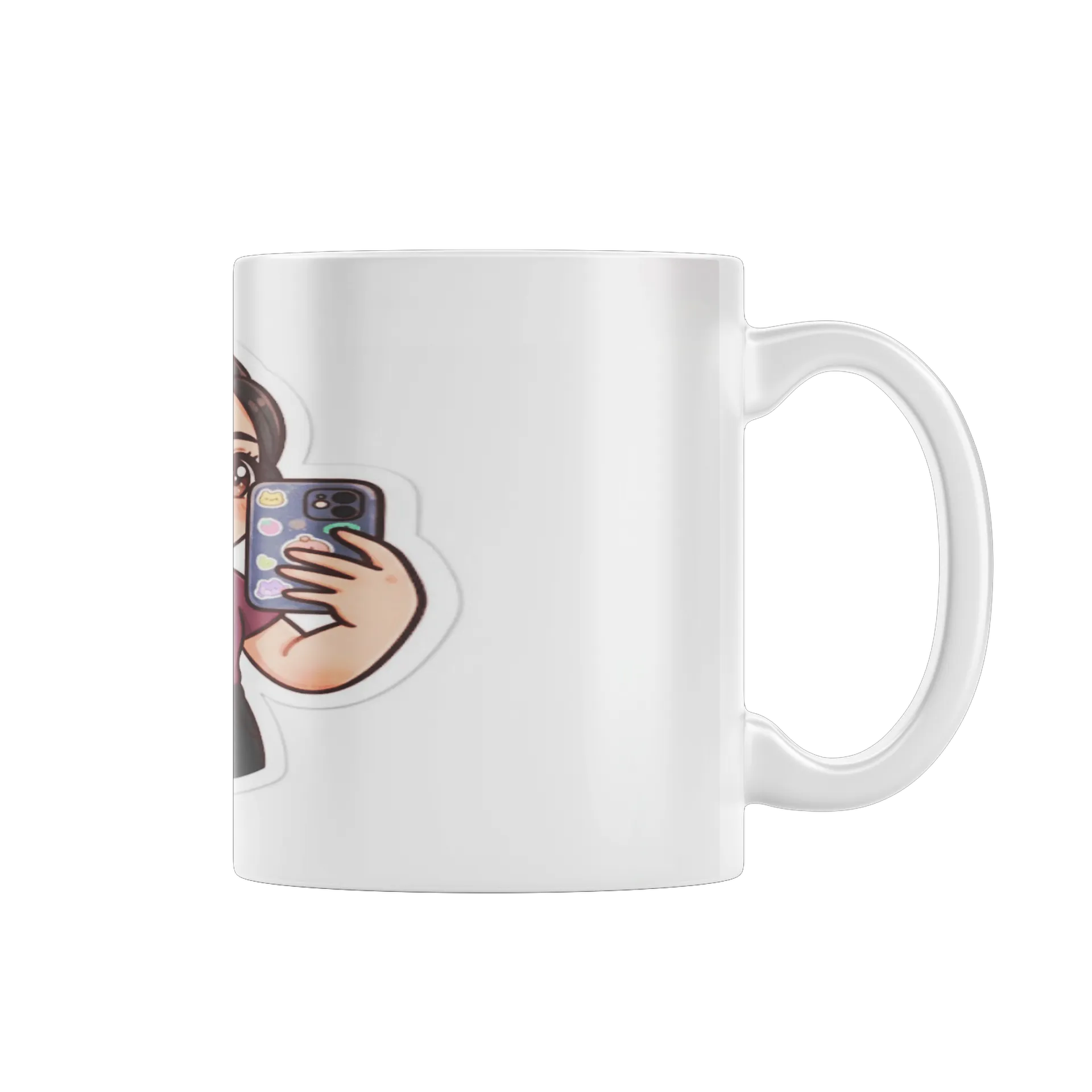 Caneca Menina Cartoon com Celular 325ml - Imagem 2
