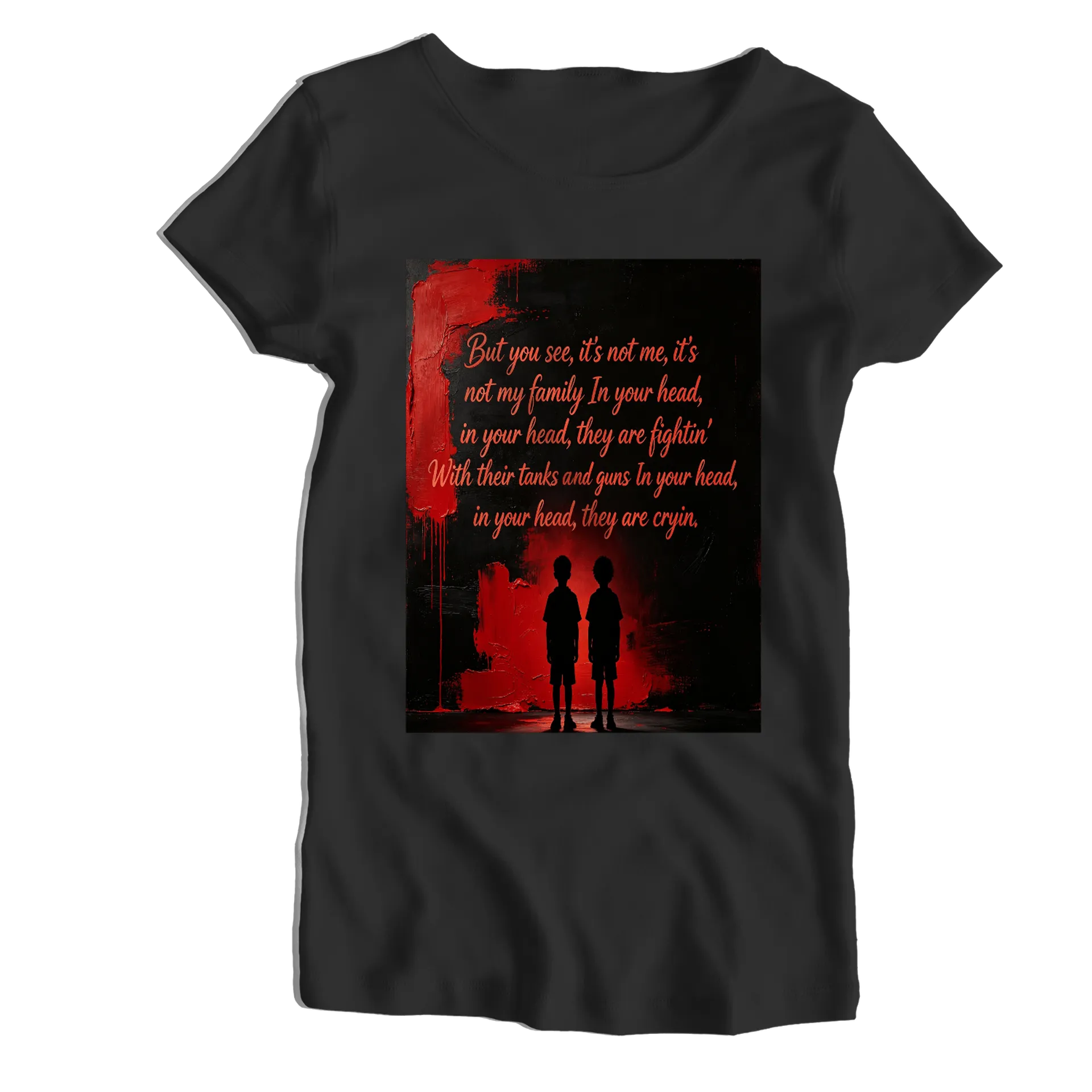 Camiseta Babylook Estampa Frase Letras Vermelhas 100% - Imagem 1