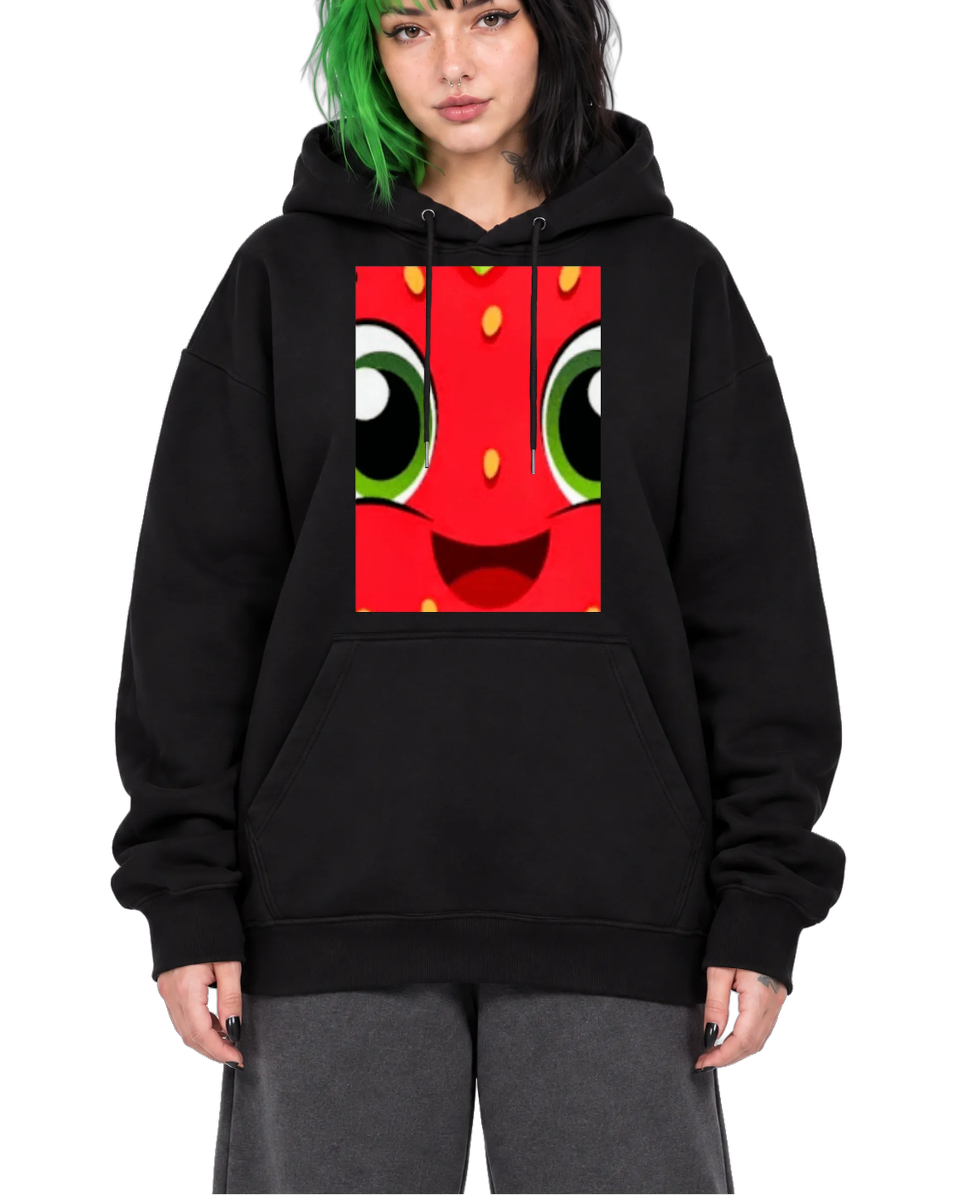 Blusa Moletom Canguru Joaninha Cartoon Vermelha e Verde - Imagem 2