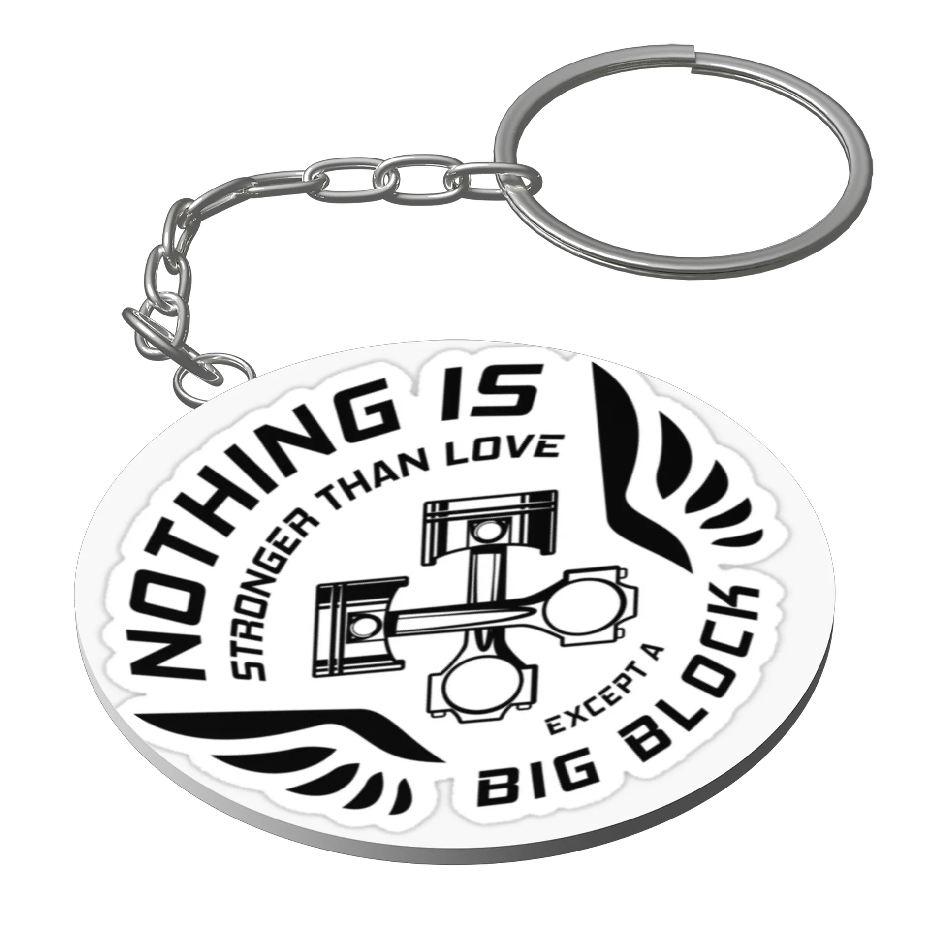 Chaveiro MDF Estampa Piston com Asas 5x5cm - Imagem 1