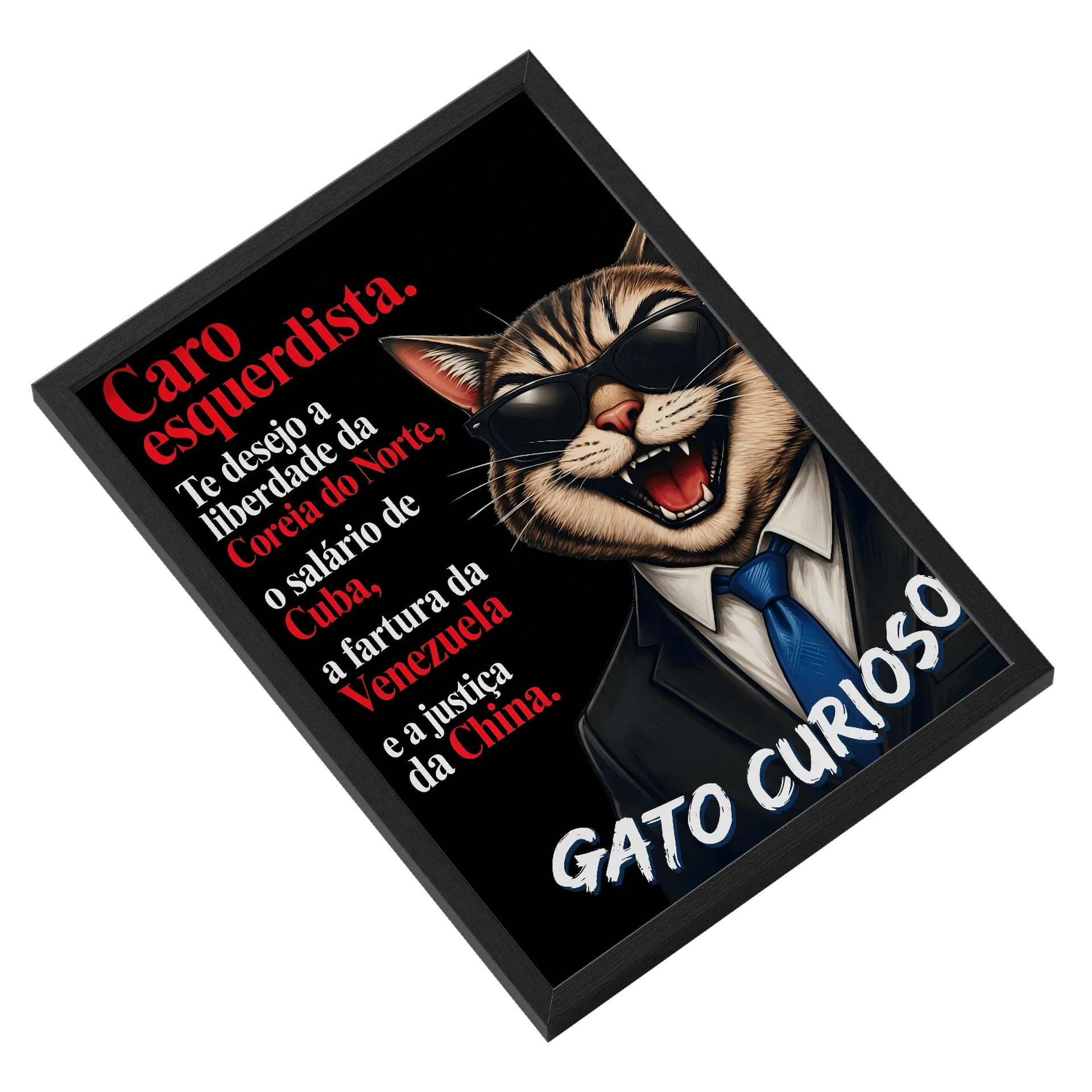 Quadro A3 personalizado Com Vidro de Gato Curioso  — imagem 2 de 3