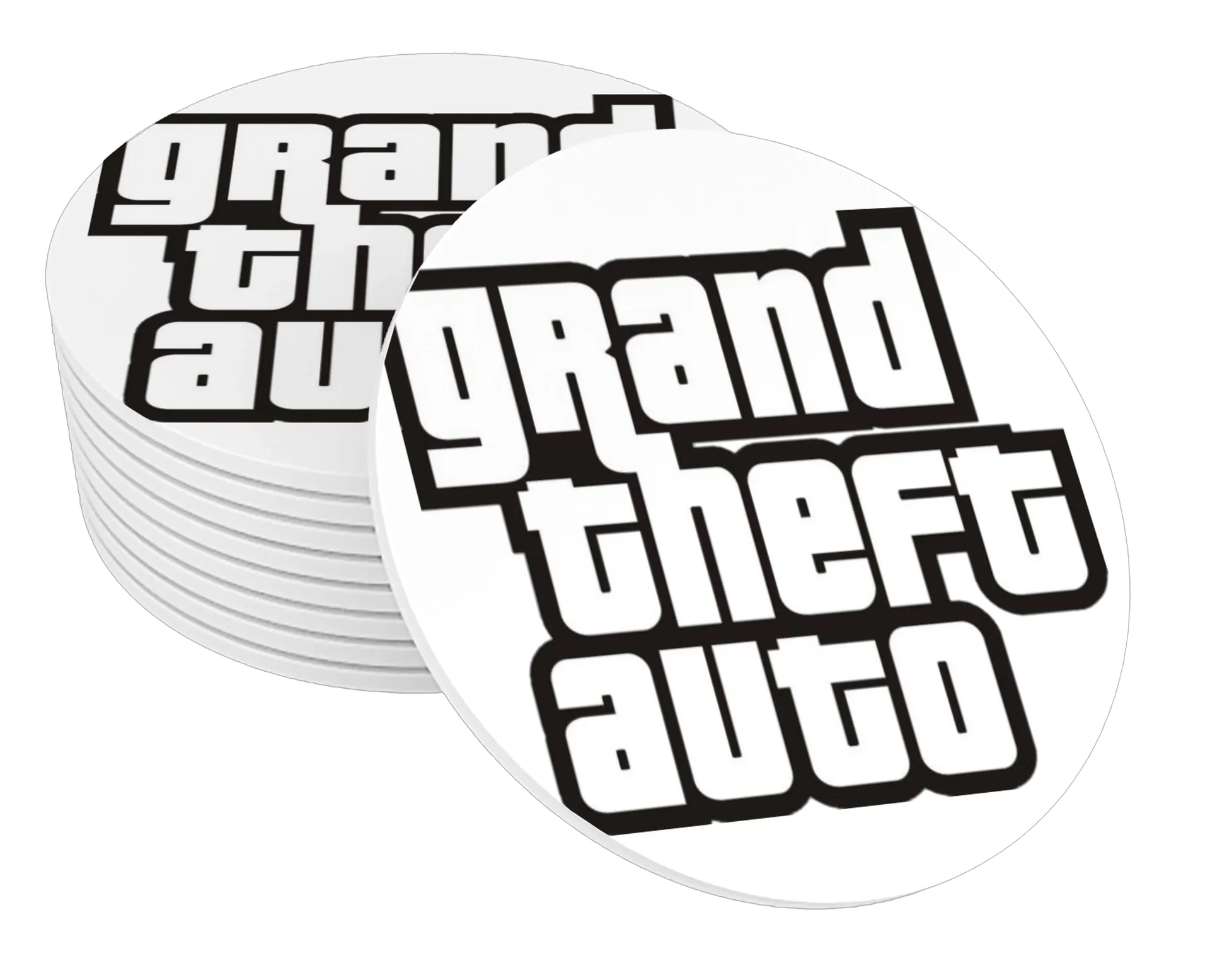 Porta-copo MDF Estampa Grand Theft Auto 10x10cm - Imagem 1