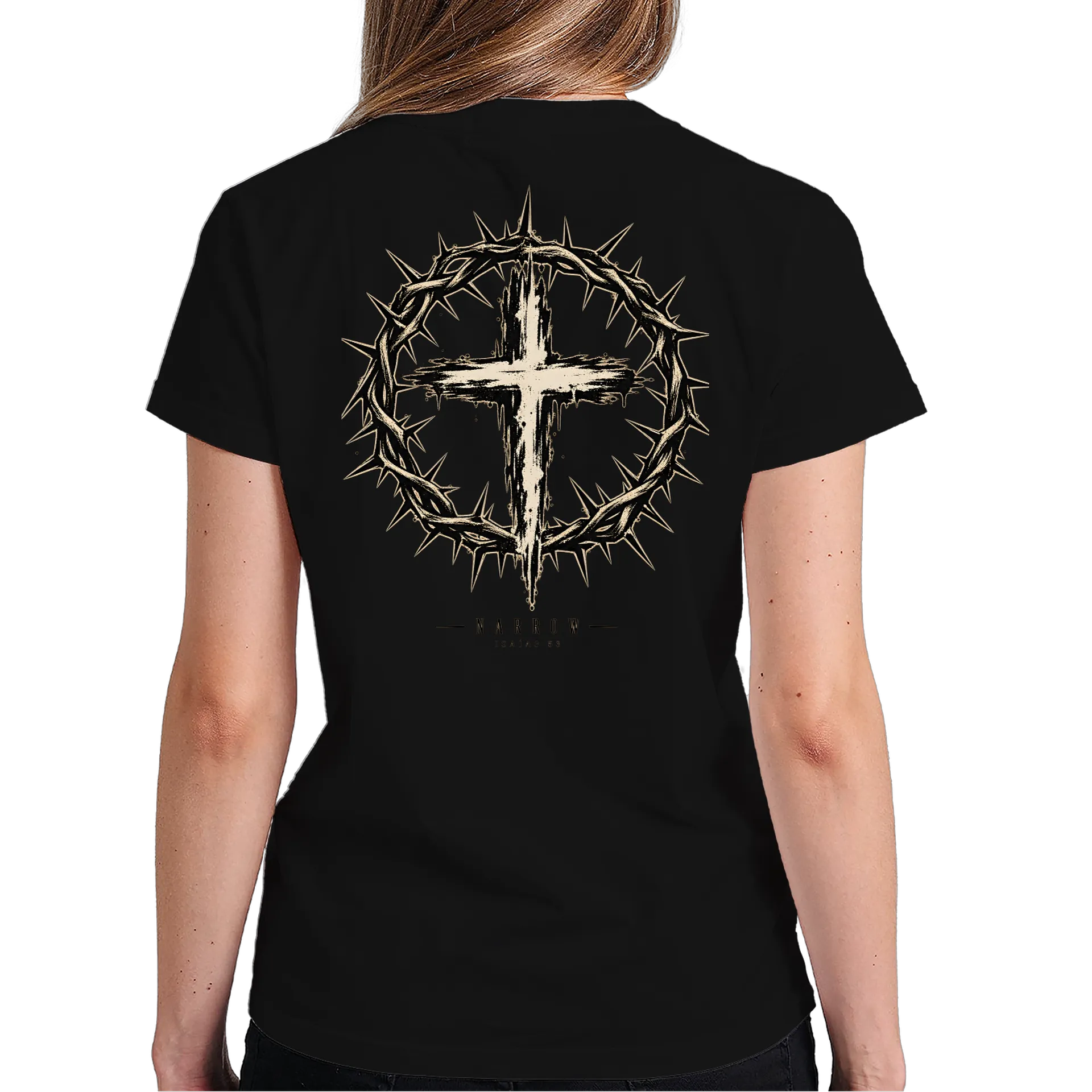 Camiseta Cruz com Coroa de Espinhos Narrow 100% Algodão de NARROW — imagem 5 de 6